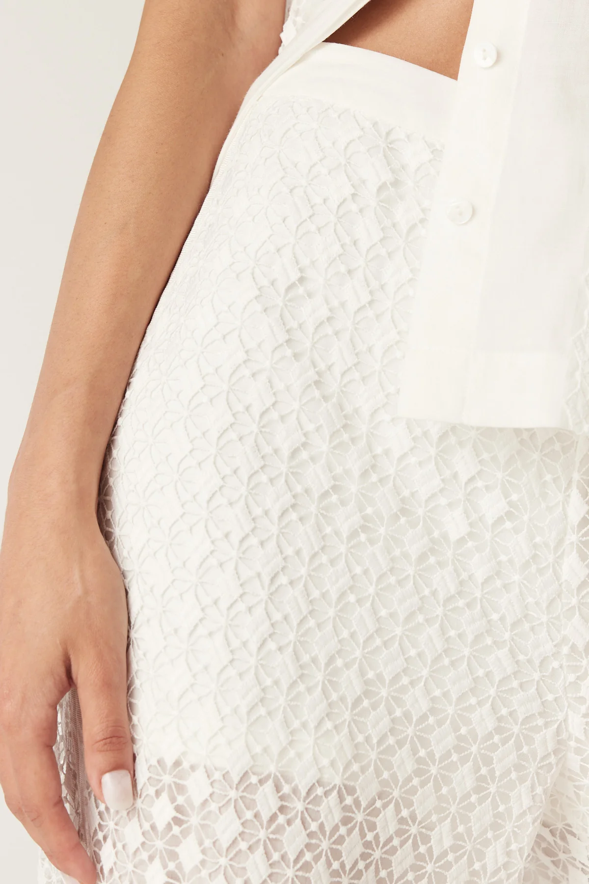 Alba Lace Pant - White - Image 3