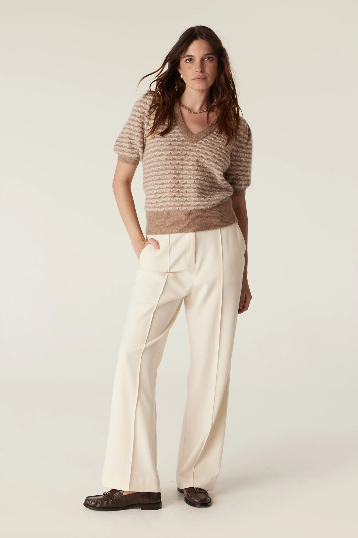 Annika Mohair Top - Latte
