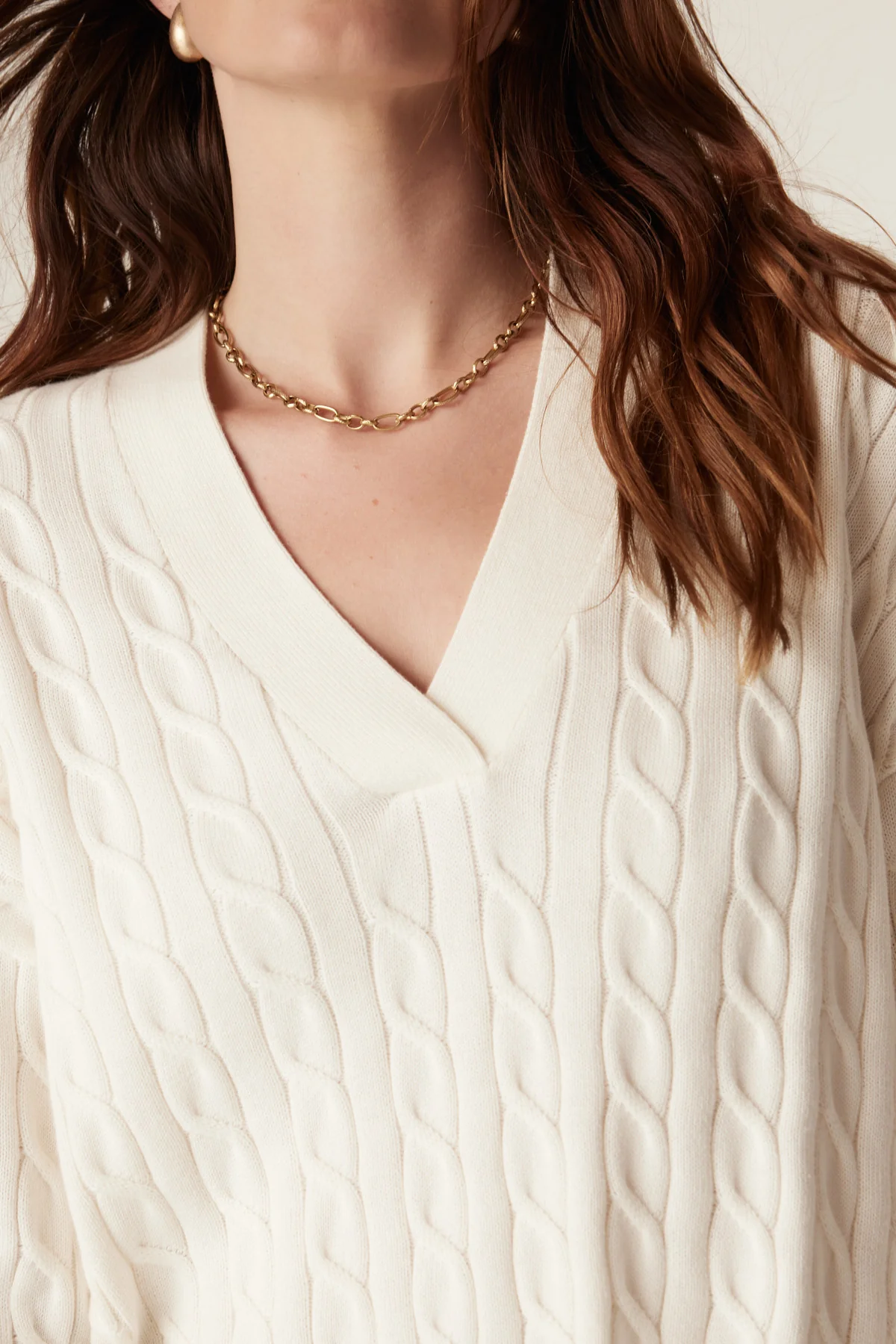 Asher Cotton Jumper - Ivory - Image 6