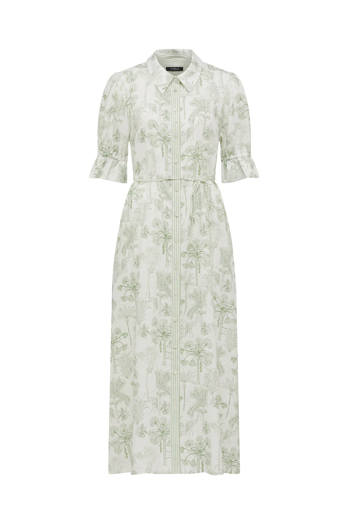 Avondale Linen Dress - Palm Print - Image 2