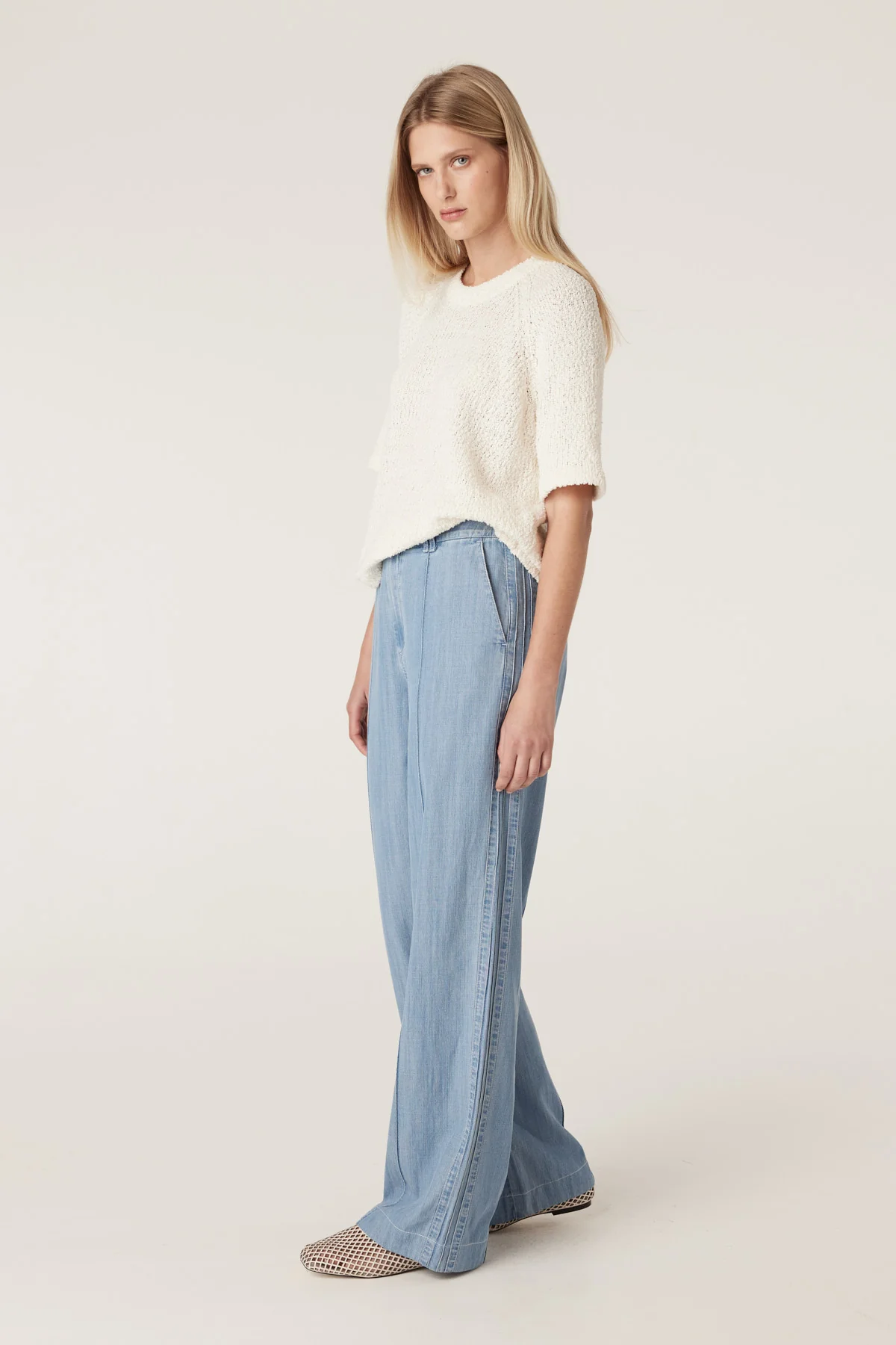 Boucle Knit Crew Top - Milk - Image 5