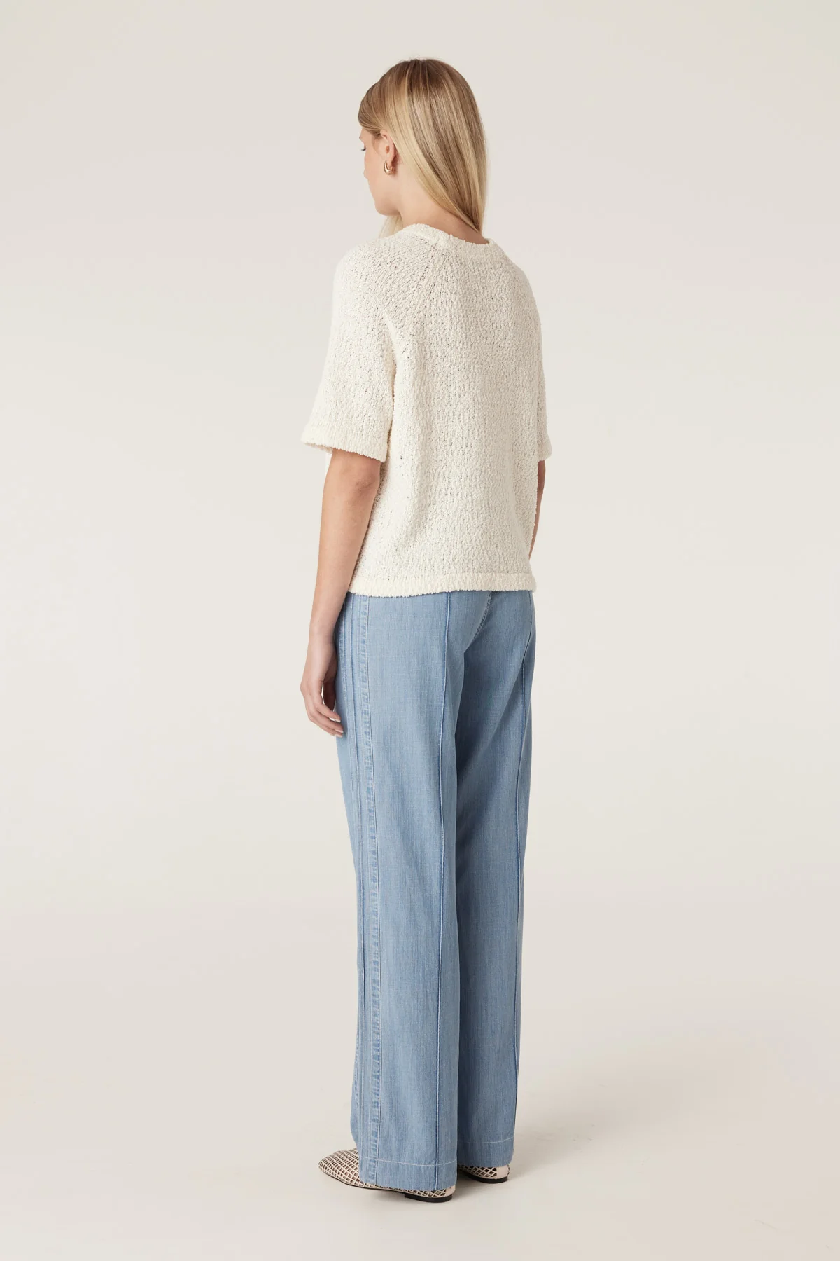 Boucle Knit Crew Top - Milk - Image 6