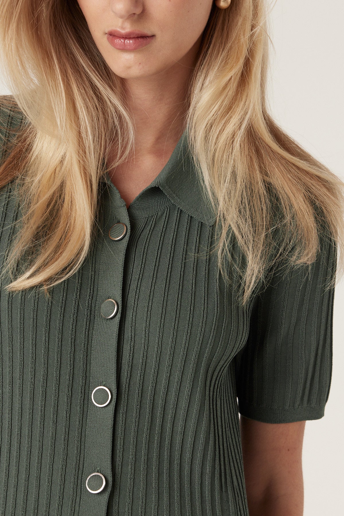 Brooke Crepe Rib Dress - Ivy Green - Image 4