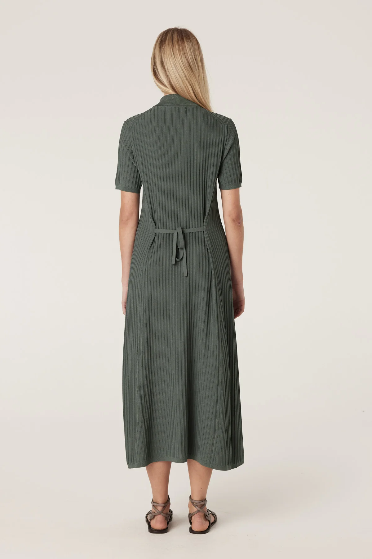 Brooke Crepe Rib Dress - Ivy Green - Image 5