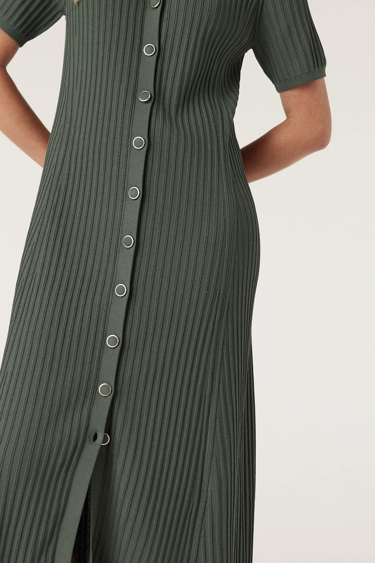 Brooke Crepe Rib Dress - Ivy Green - Image 7