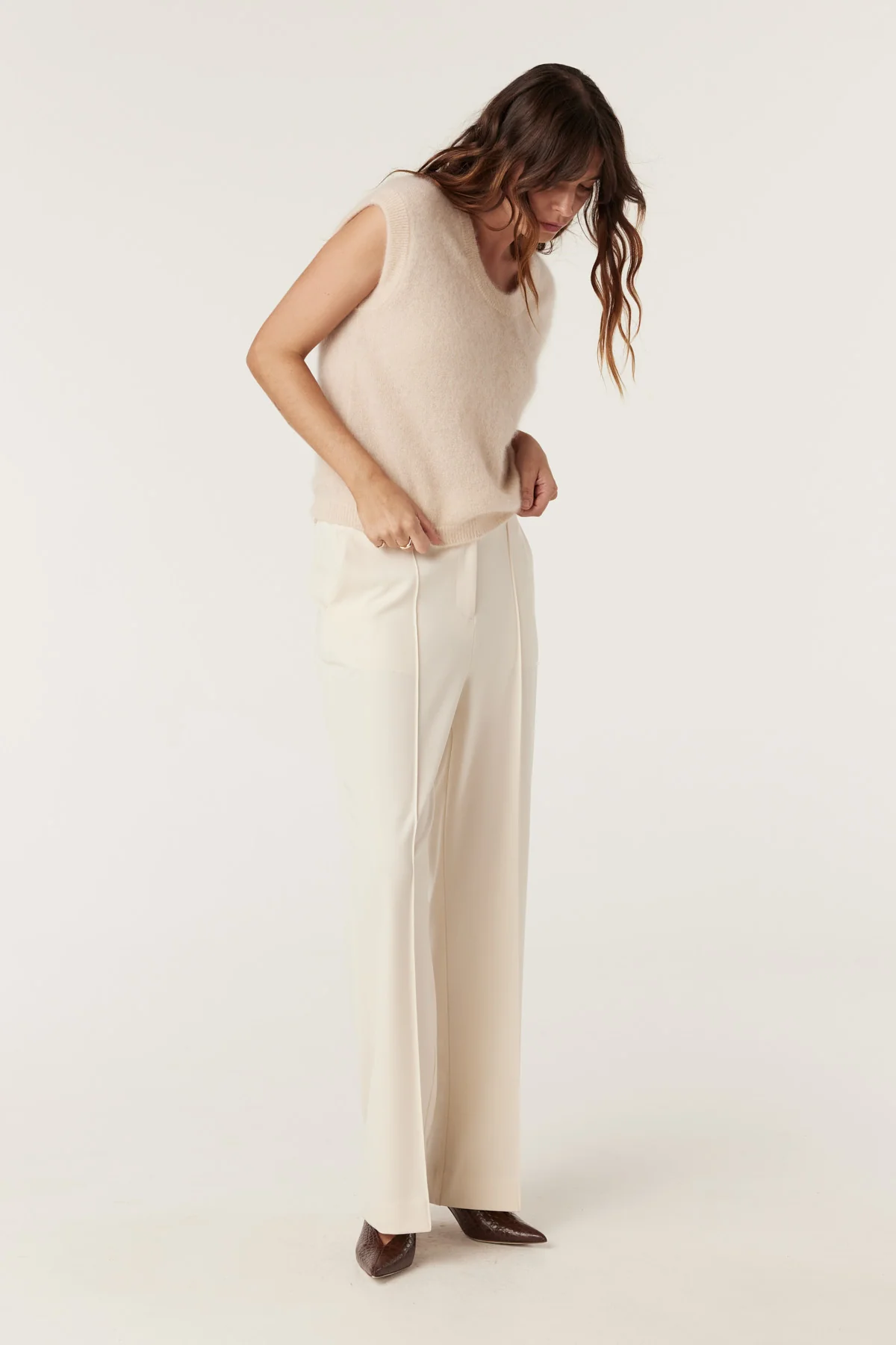 Brushed Pure Cashmere Top - Fawn - Image 4