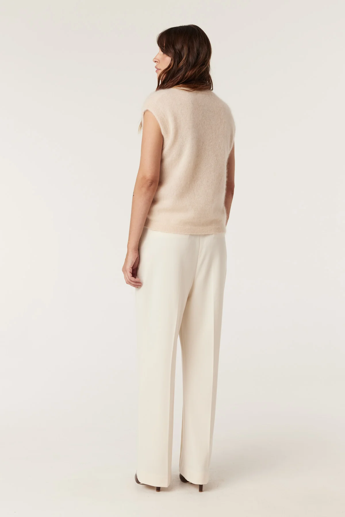 Brushed Pure Cashmere Top - Fawn - Image 5