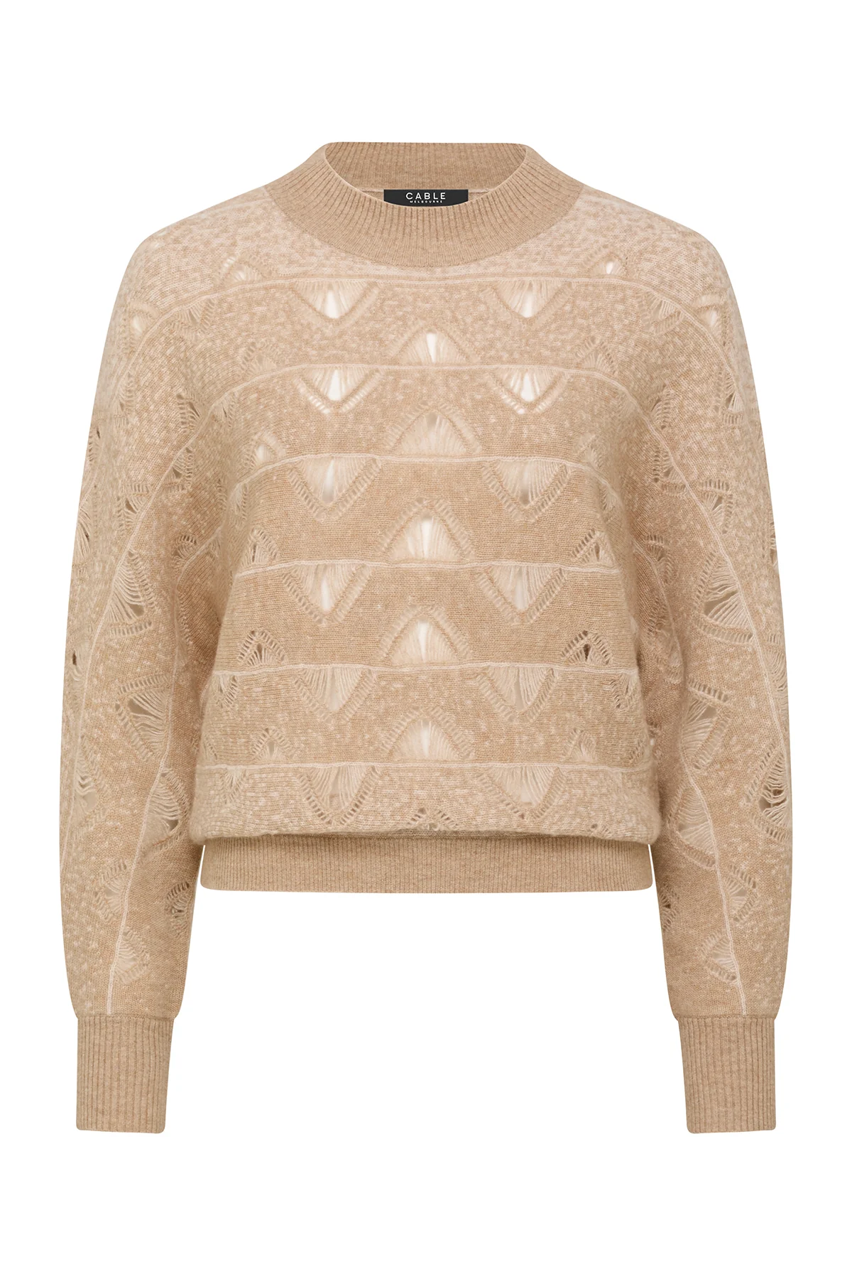 Cashwool Batwing Jumper - Latte - Image 2