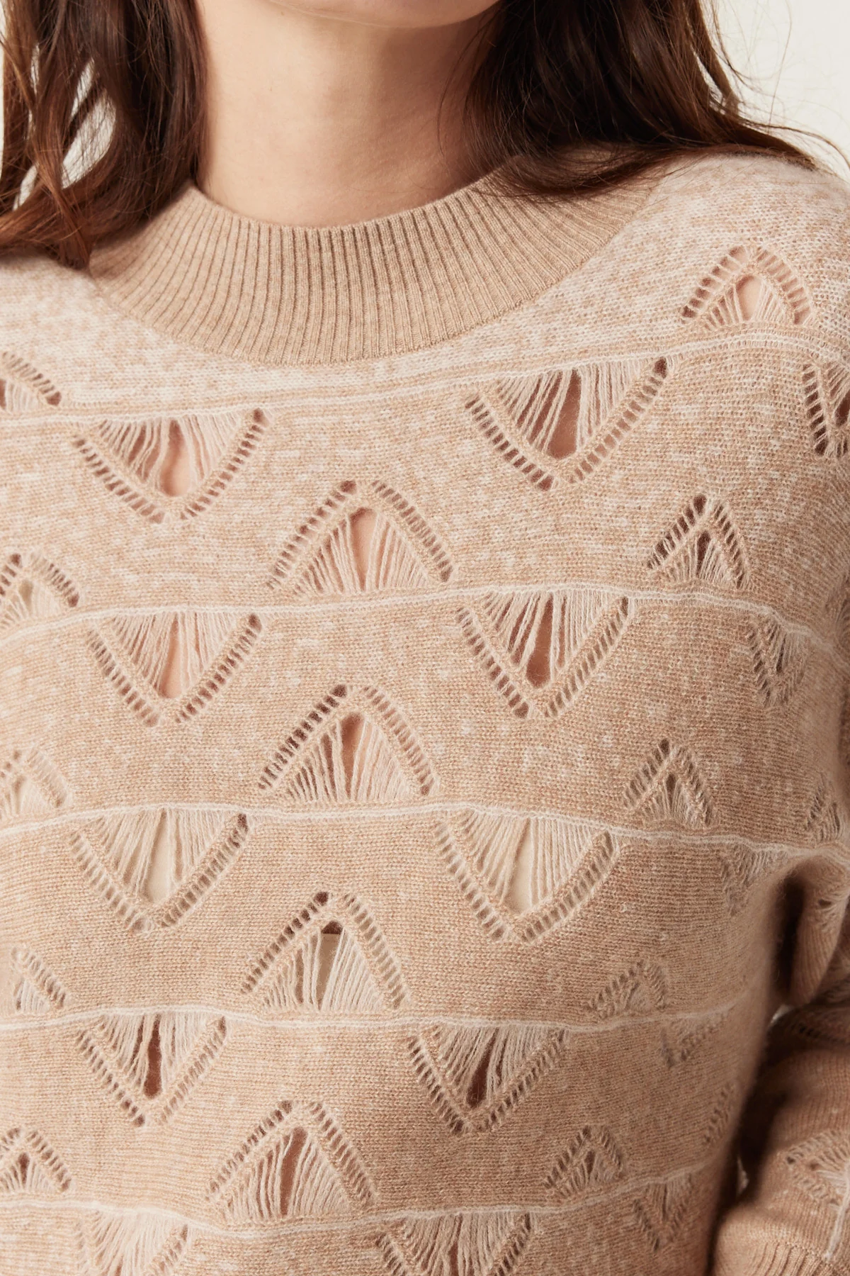 Cashwool Batwing Jumper - Latte - Image 3