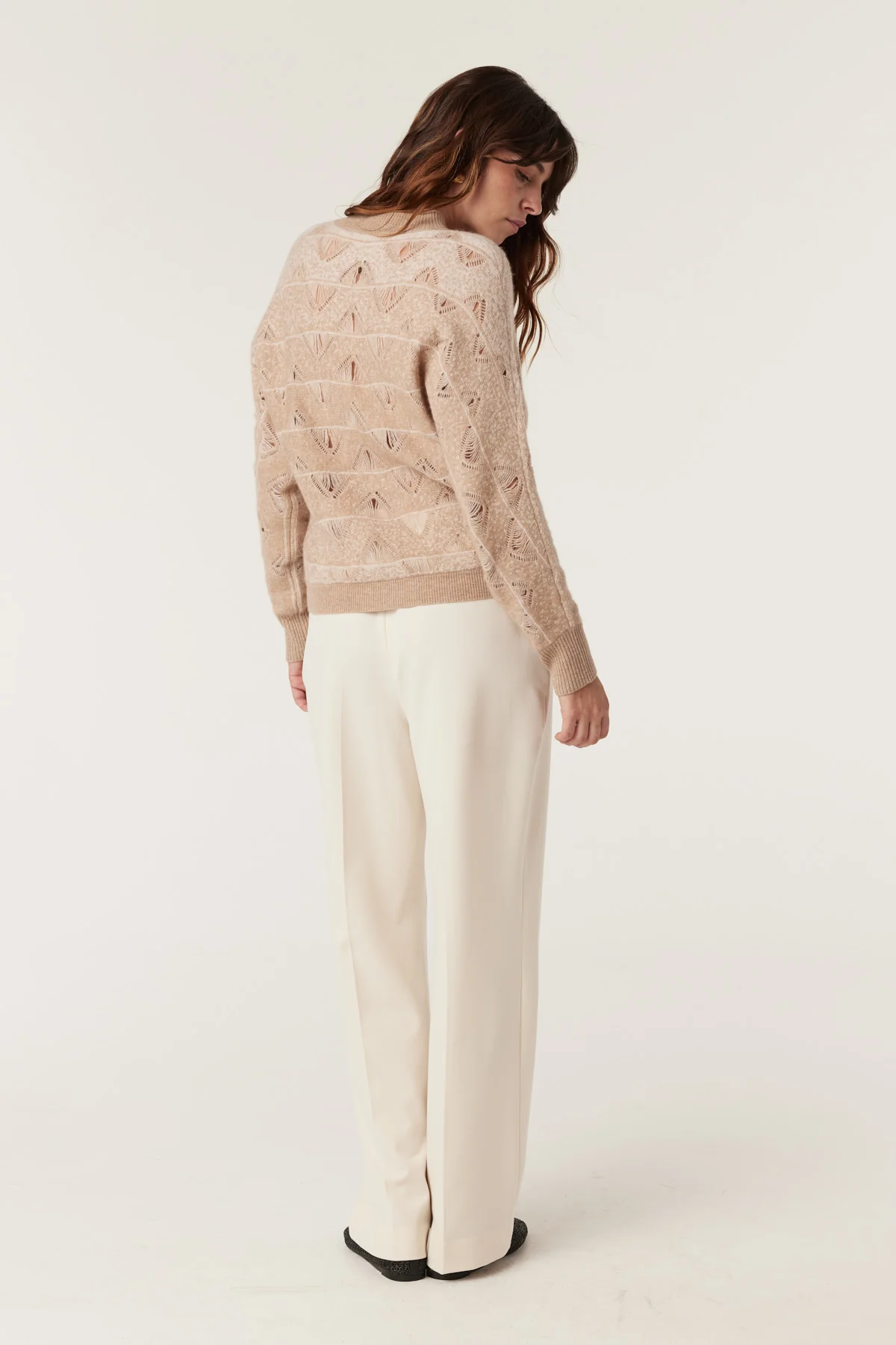 Cashwool Batwing Jumper - Latte - Image 5
