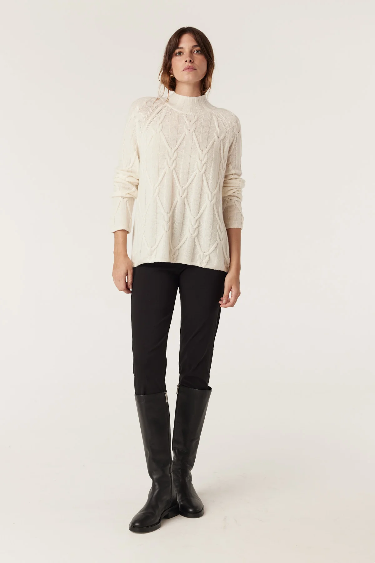 Cashwool Cable Jumper - Milk