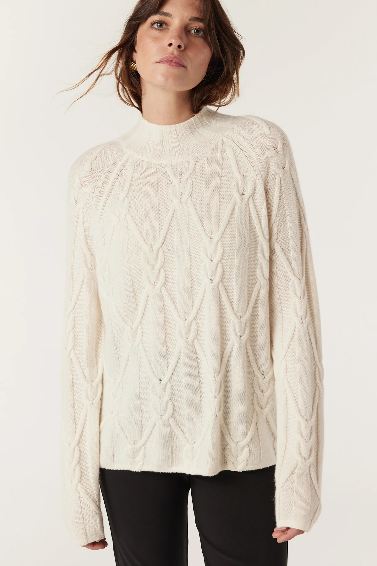 Cashwool Cable Jumper - Milk - Image 4