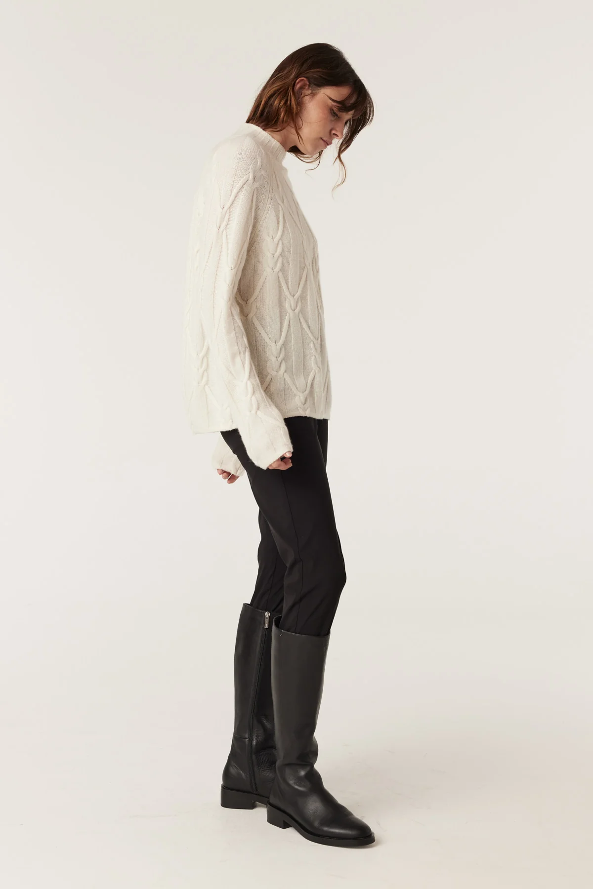 Cashwool Cable Jumper - Milk - Image 5