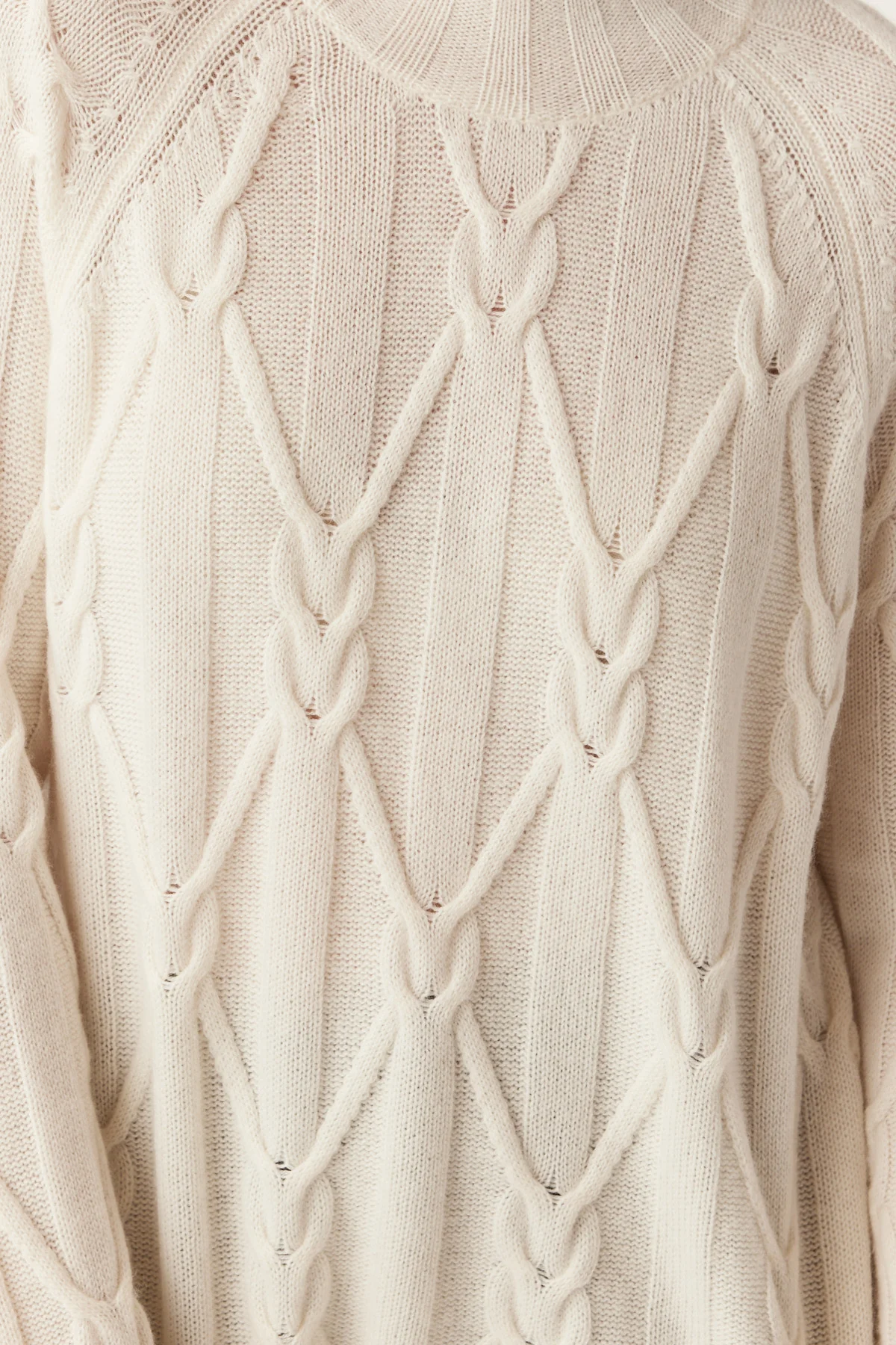 Cashwool Cable Jumper - Milk - Image 7