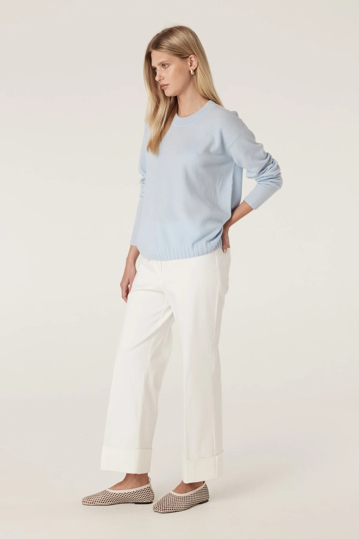 Cashwool Crew Jumper - Blue - Image 3