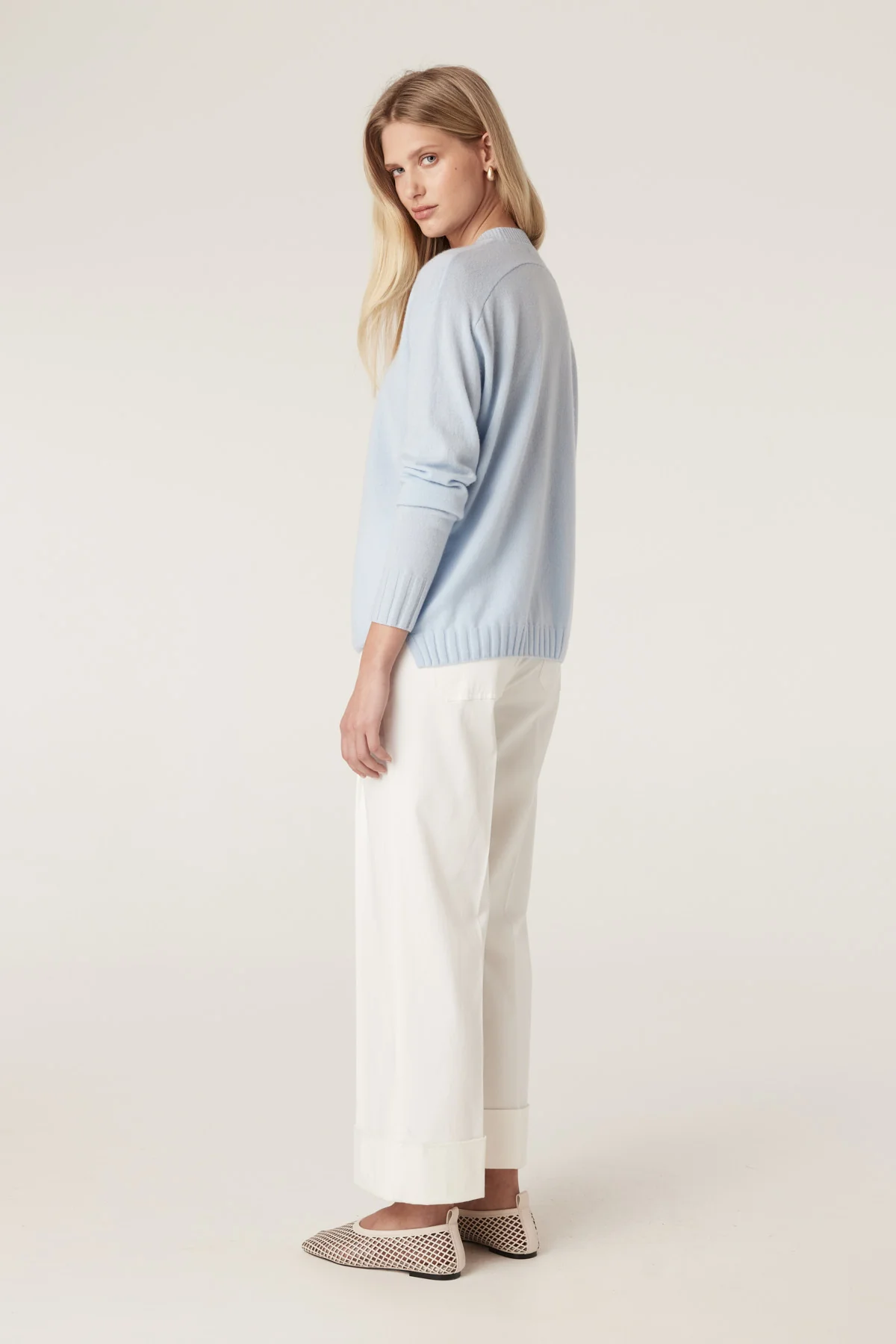 Cashwool Crew Jumper - Blue - Image 4