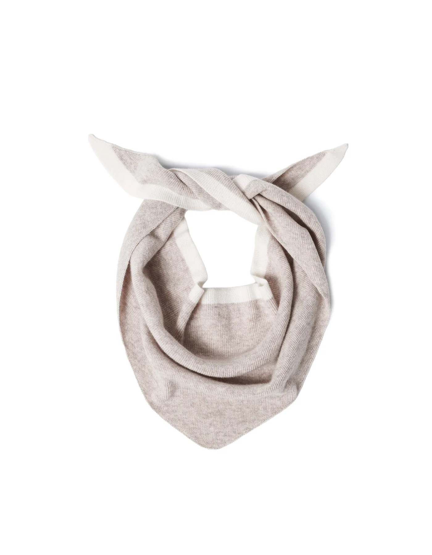 Cashmere Wool Triangle Neck Scarf - Oatmeal - Image 2