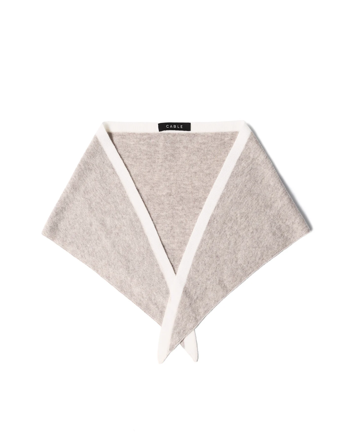 Cashmere Wool Triangle Neck Scarf - Oatmeal - Image 3