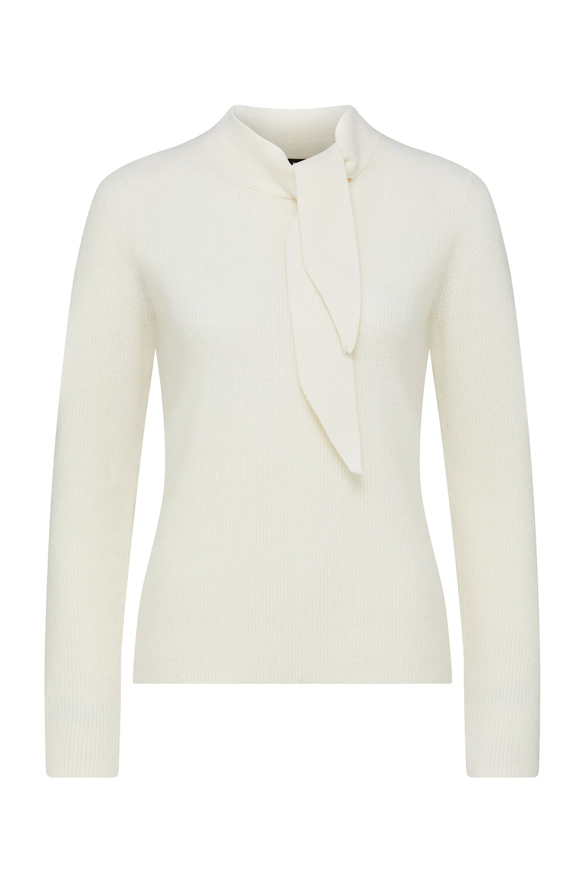 Cashmere Wool Tie Jumper - Milk - Image 2