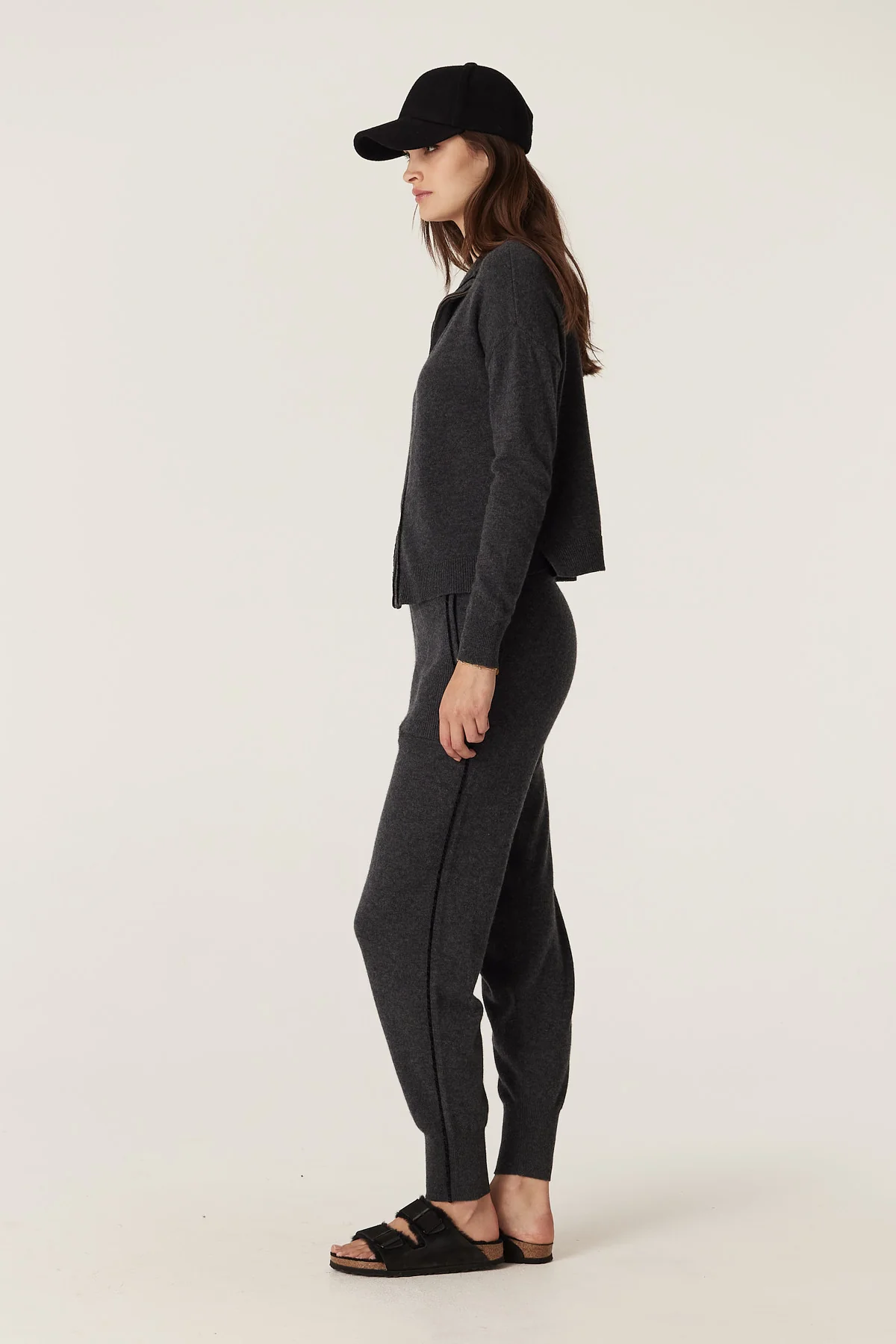 Cashmere Wool Track Pant - Charcoal - Image 4