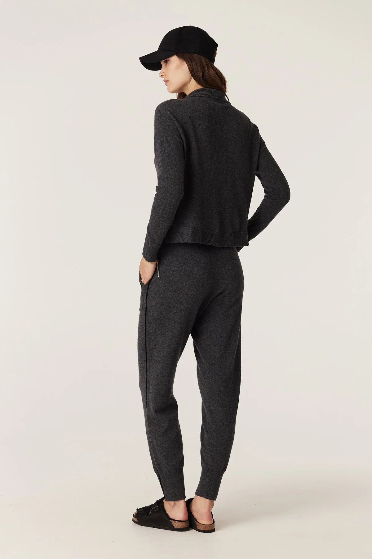 Cashmere Wool Track Pant - Charcoal - Image 5
