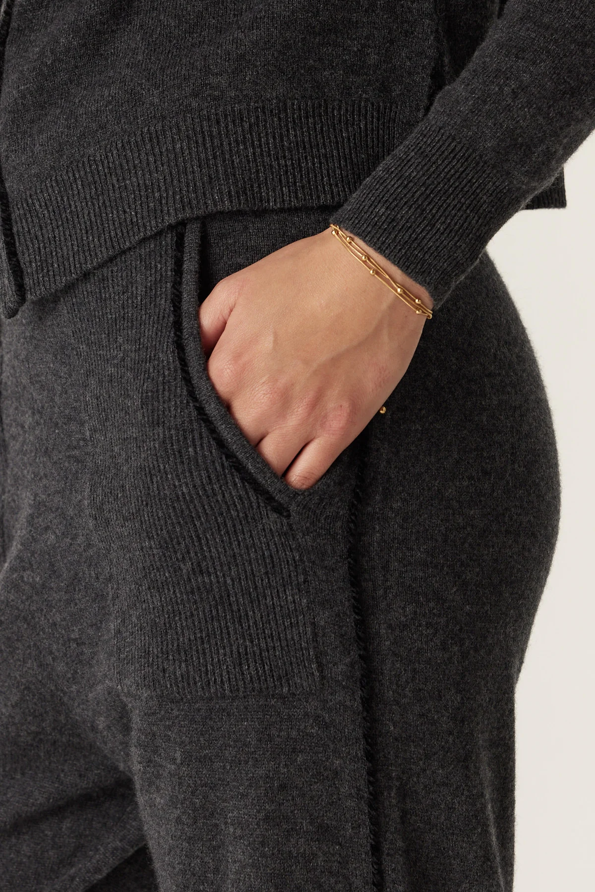 Cashmere Wool Track Pant - Charcoal - Image 6