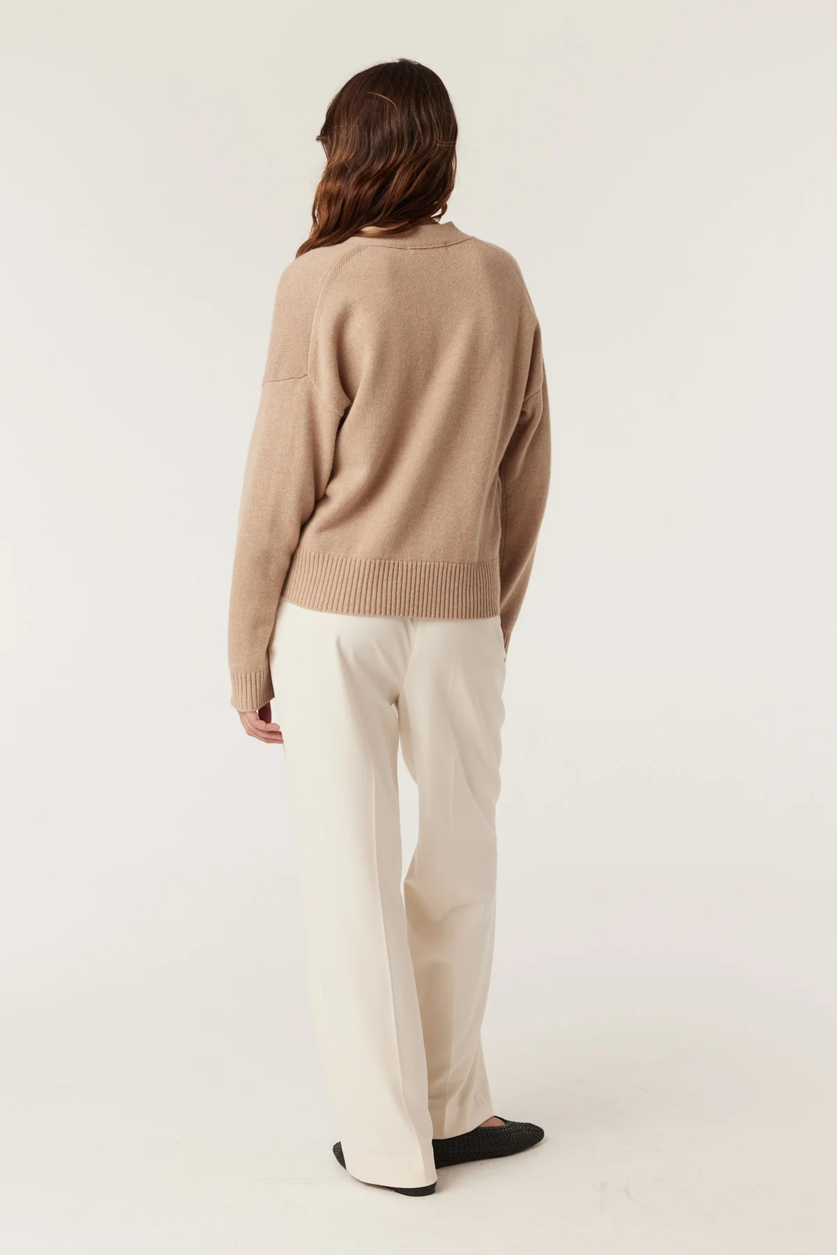 Cashwool V Jumper - Camel - Image 5