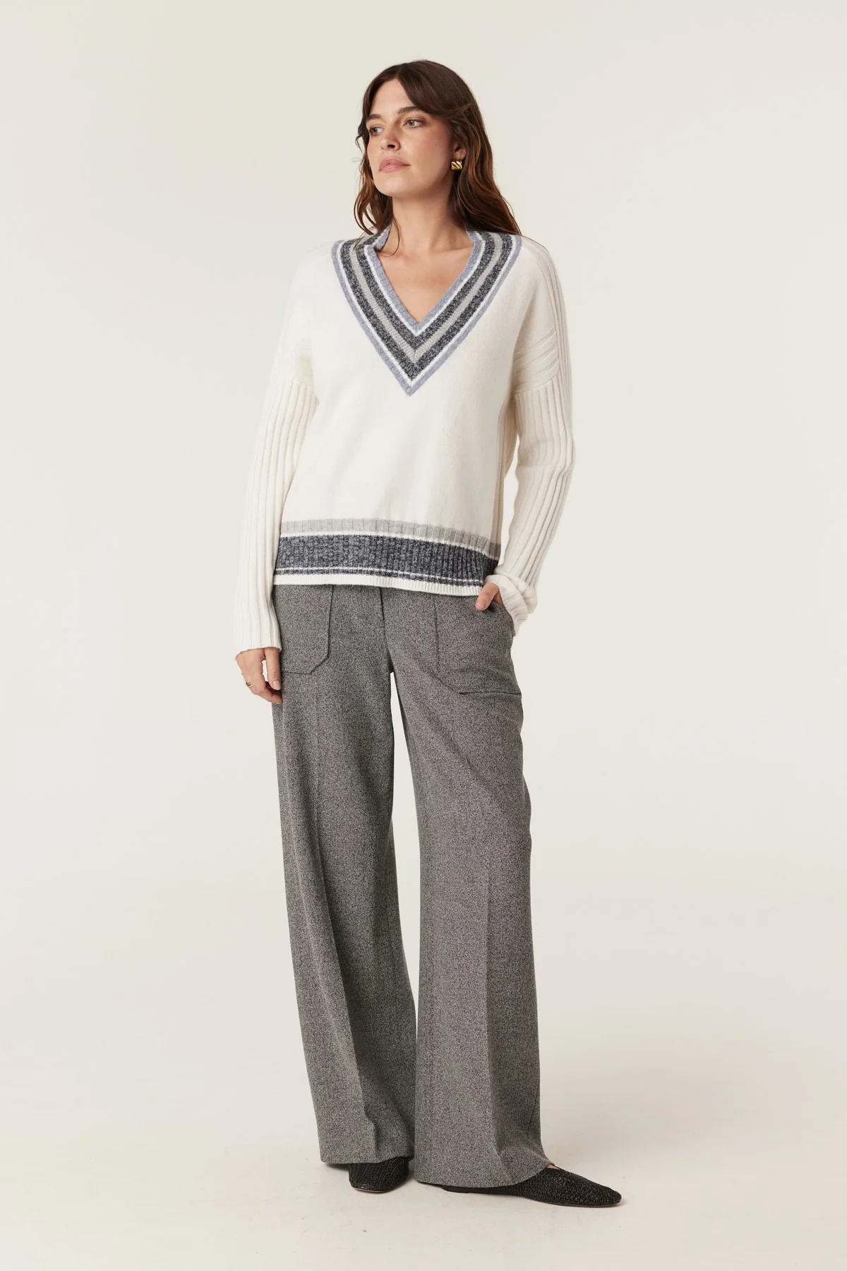 Cashwool Varsity Jumper - Milk - Image 4
