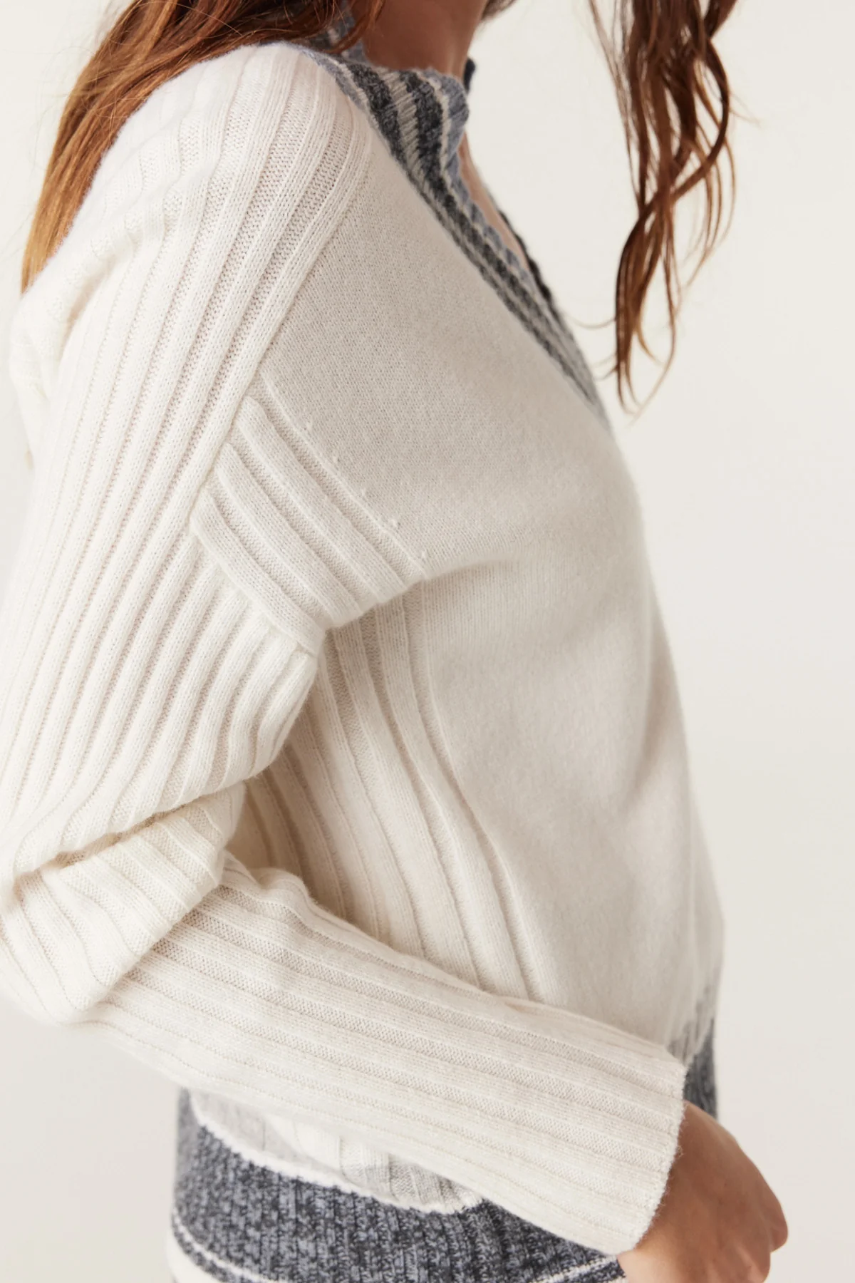 Cashwool Varsity Jumper - Milk - Image 6