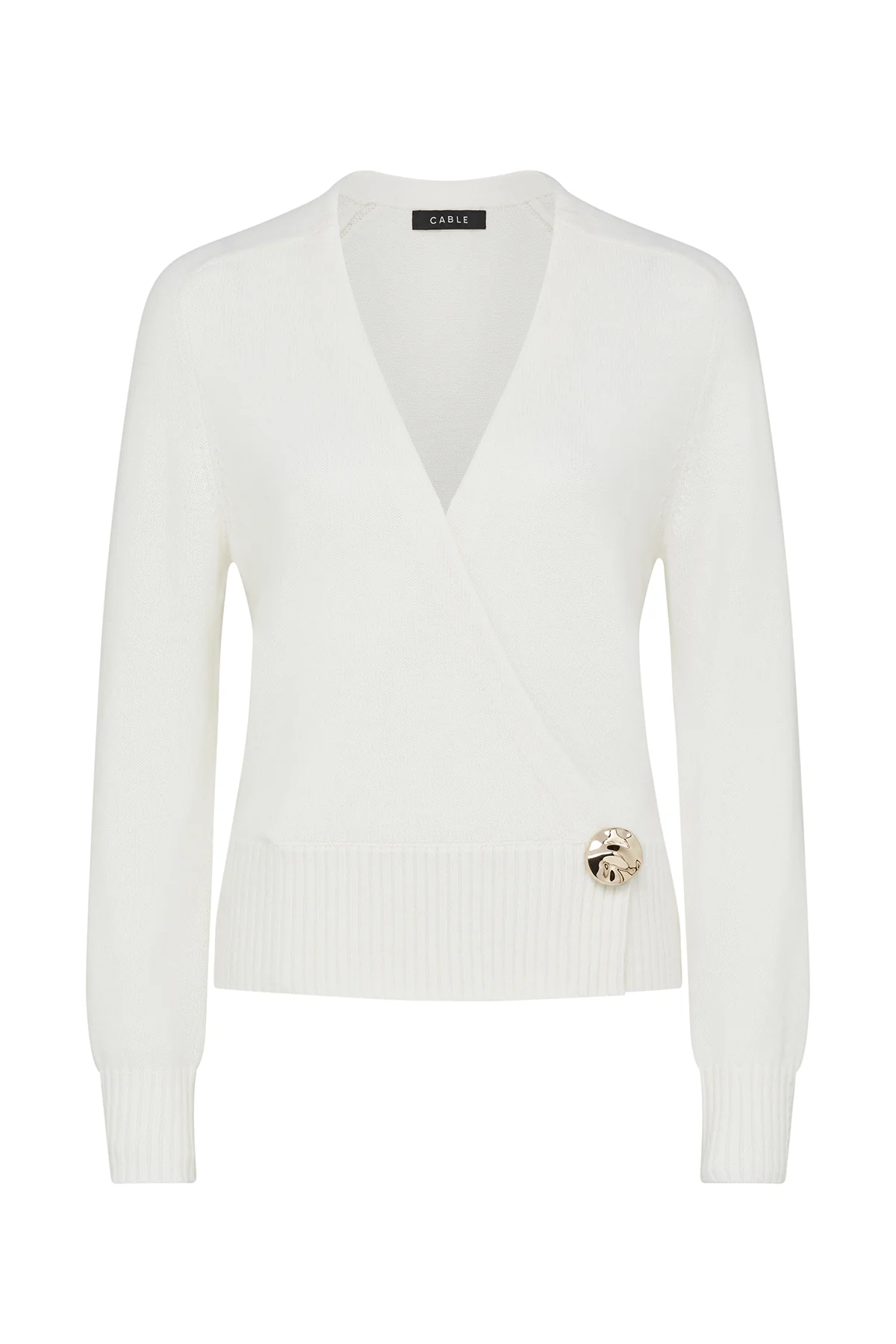 Cashmere Wool Wrap Knit Jumper - Milk - Image 2