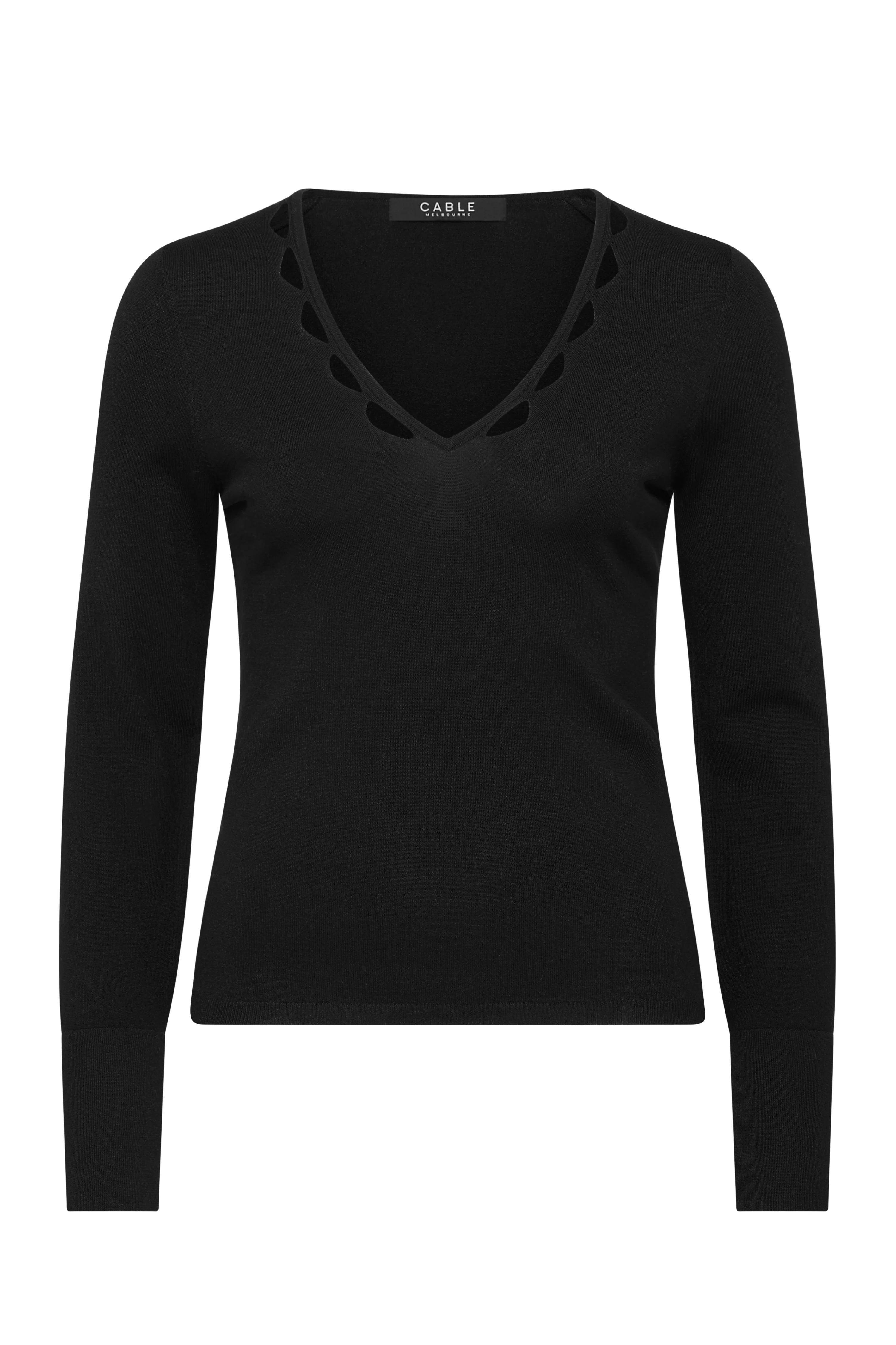 Charlize V Top - Black - Image 3