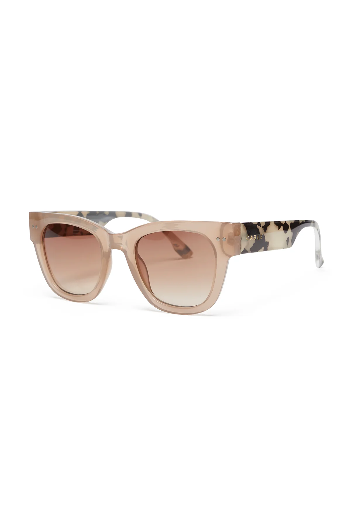 Classic Retro Sunglasses - Milky Beige - Image 3