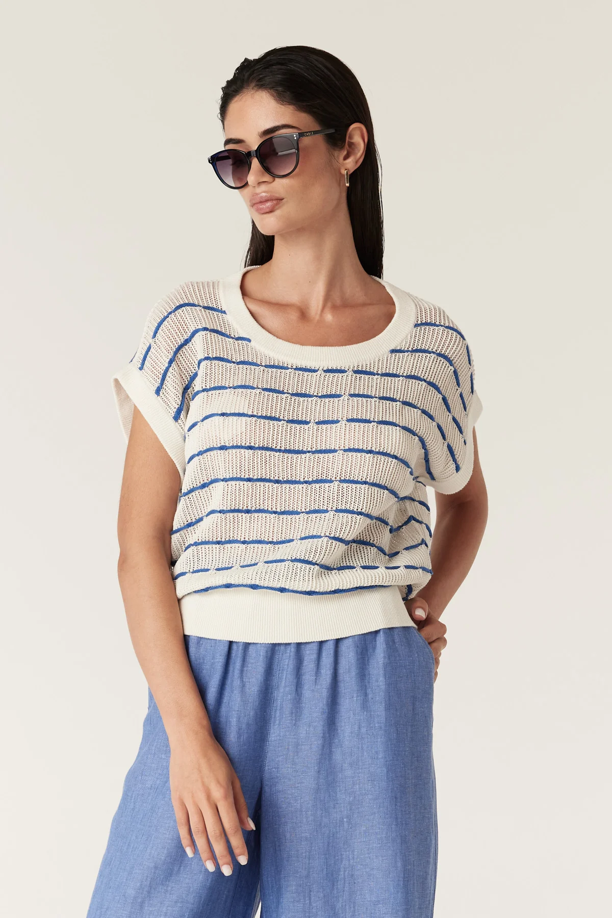 Coast Knit Top - Blue Stripe