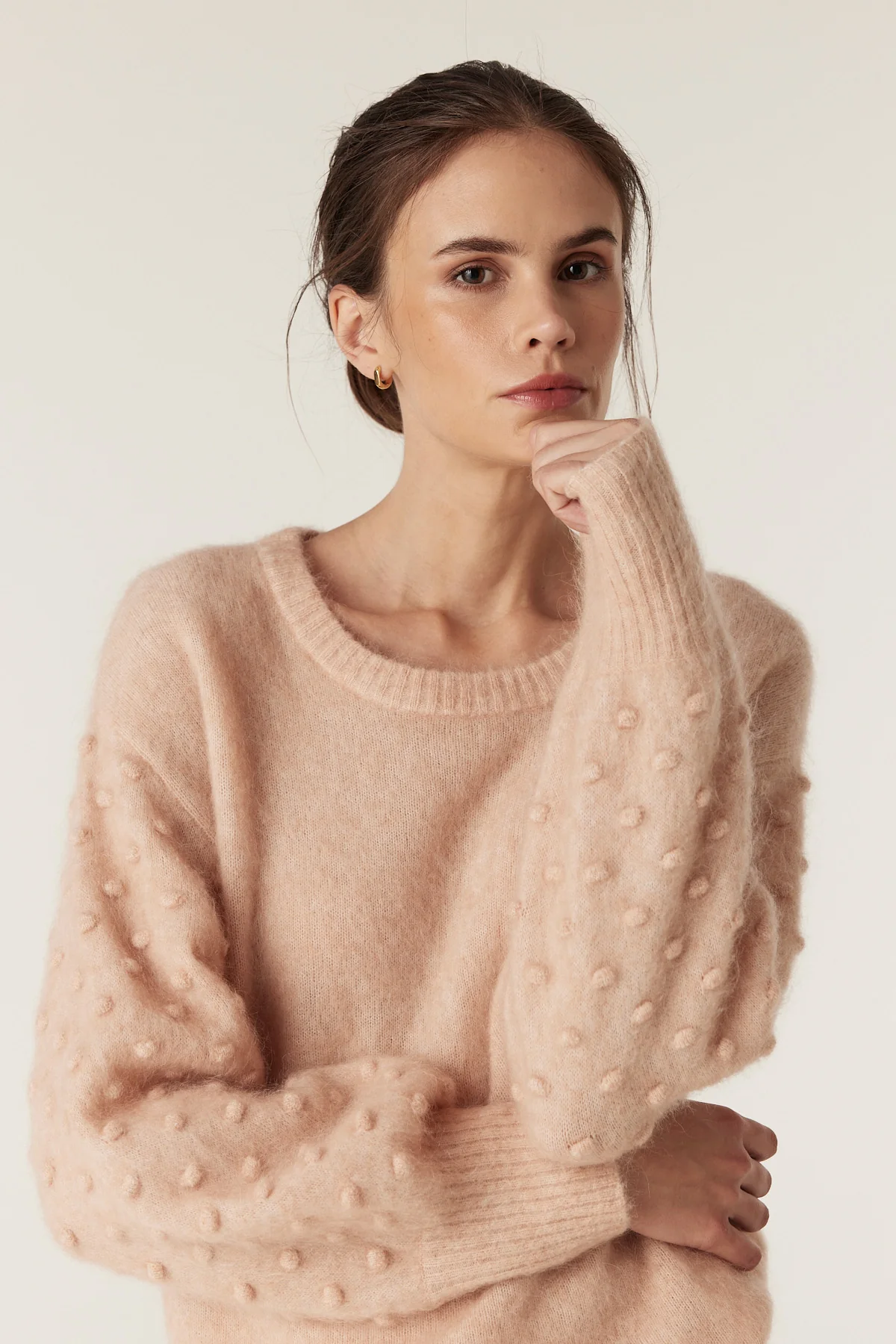 Colour Me Mohair Wool Bobble Jumper - Nude