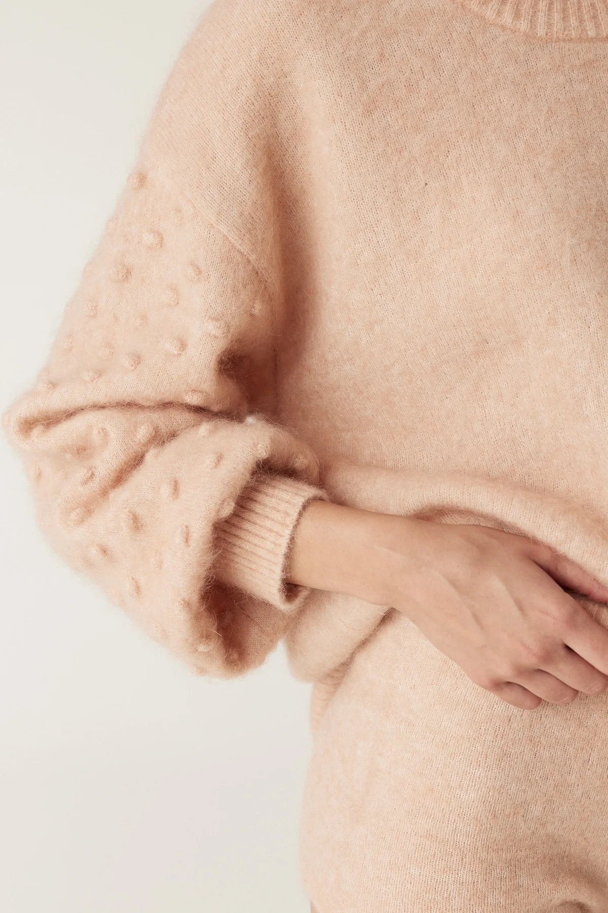 Colour Me Mohair Wool Bobble Jumper - Nude - Image 4