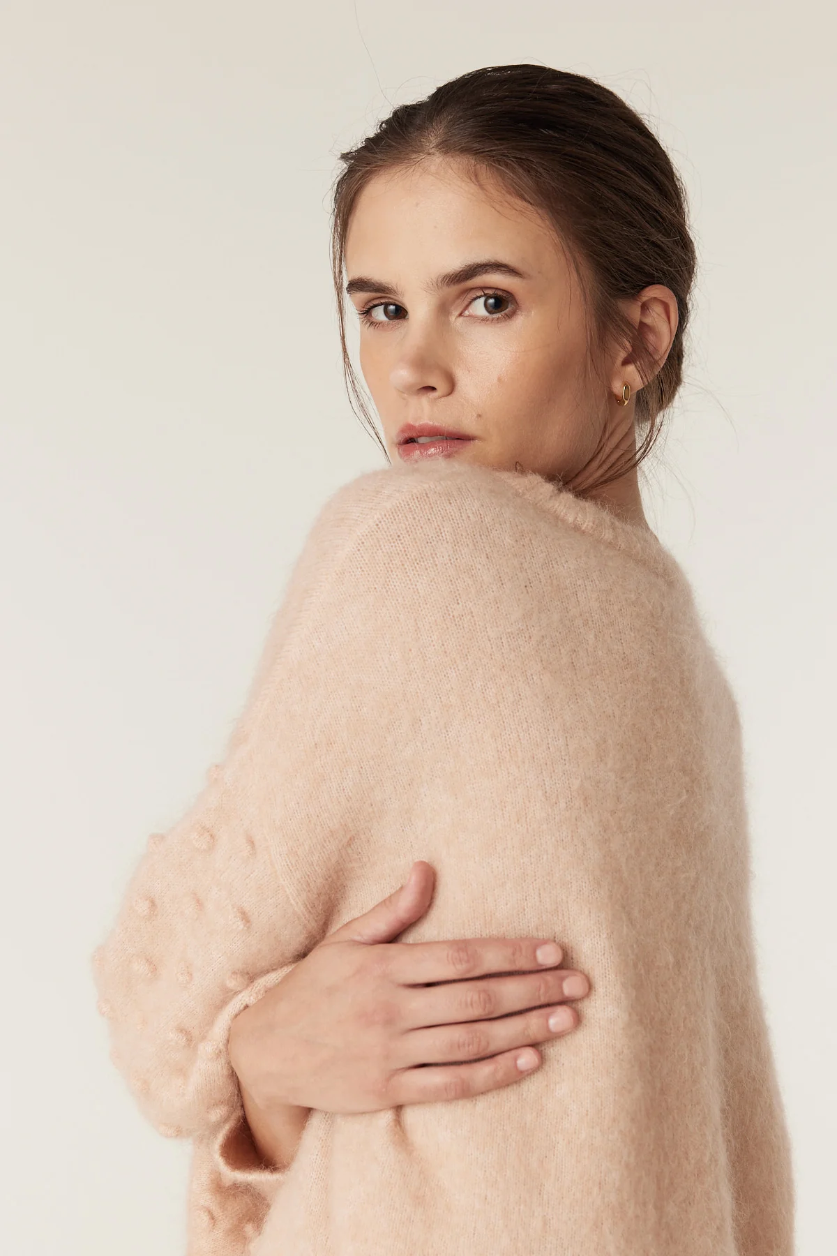 Colour Me Mohair Wool Bobble Jumper - Nude - Image 5