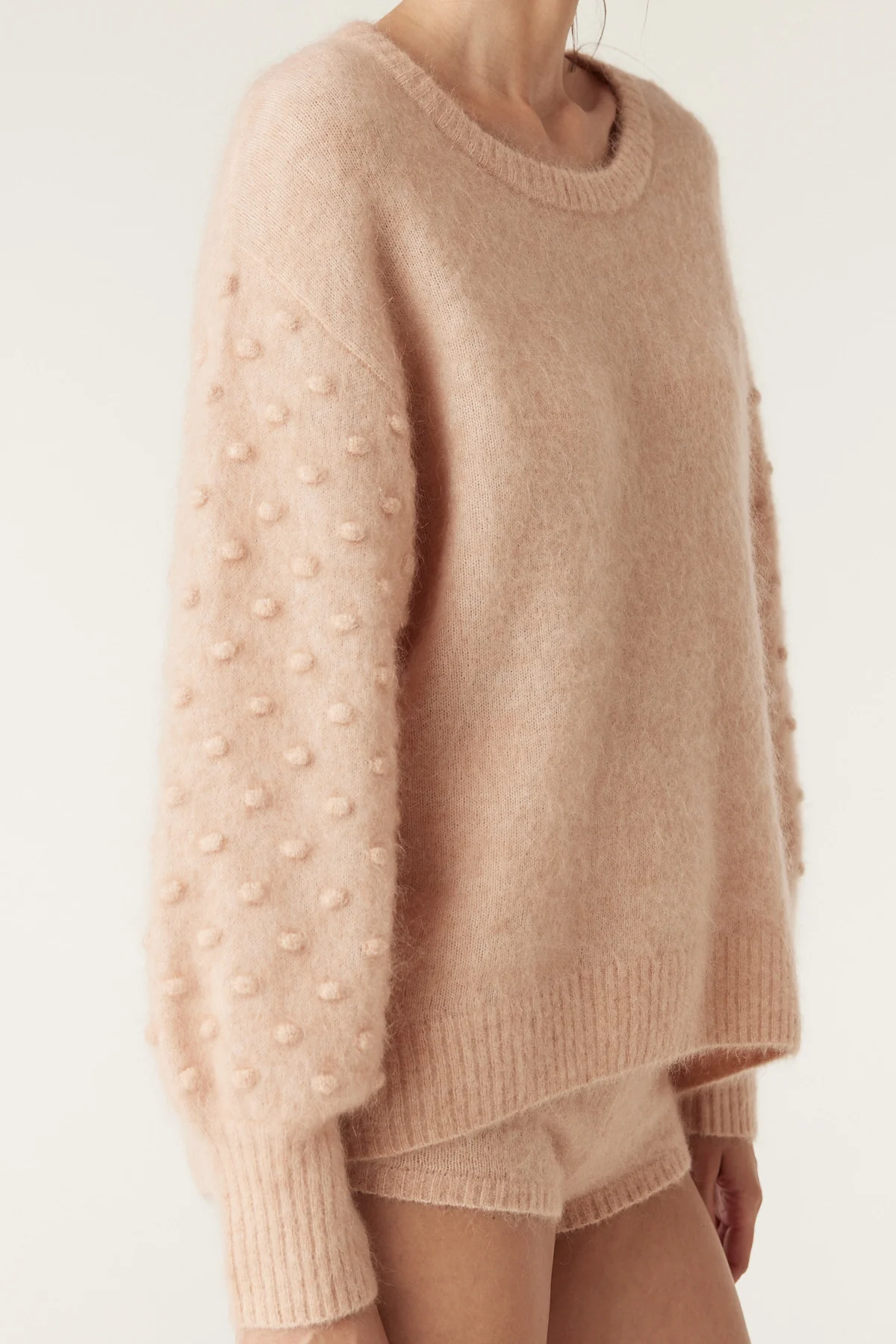 Colour Me Mohair Wool Bobble Jumper - Nude - Image 6