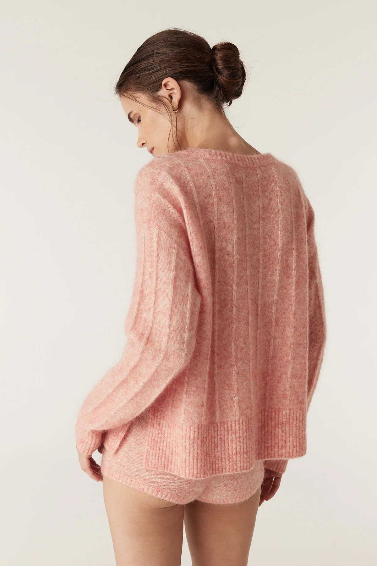 Colour Me Mohair Wool Crew Jumper - Melon - Image 4