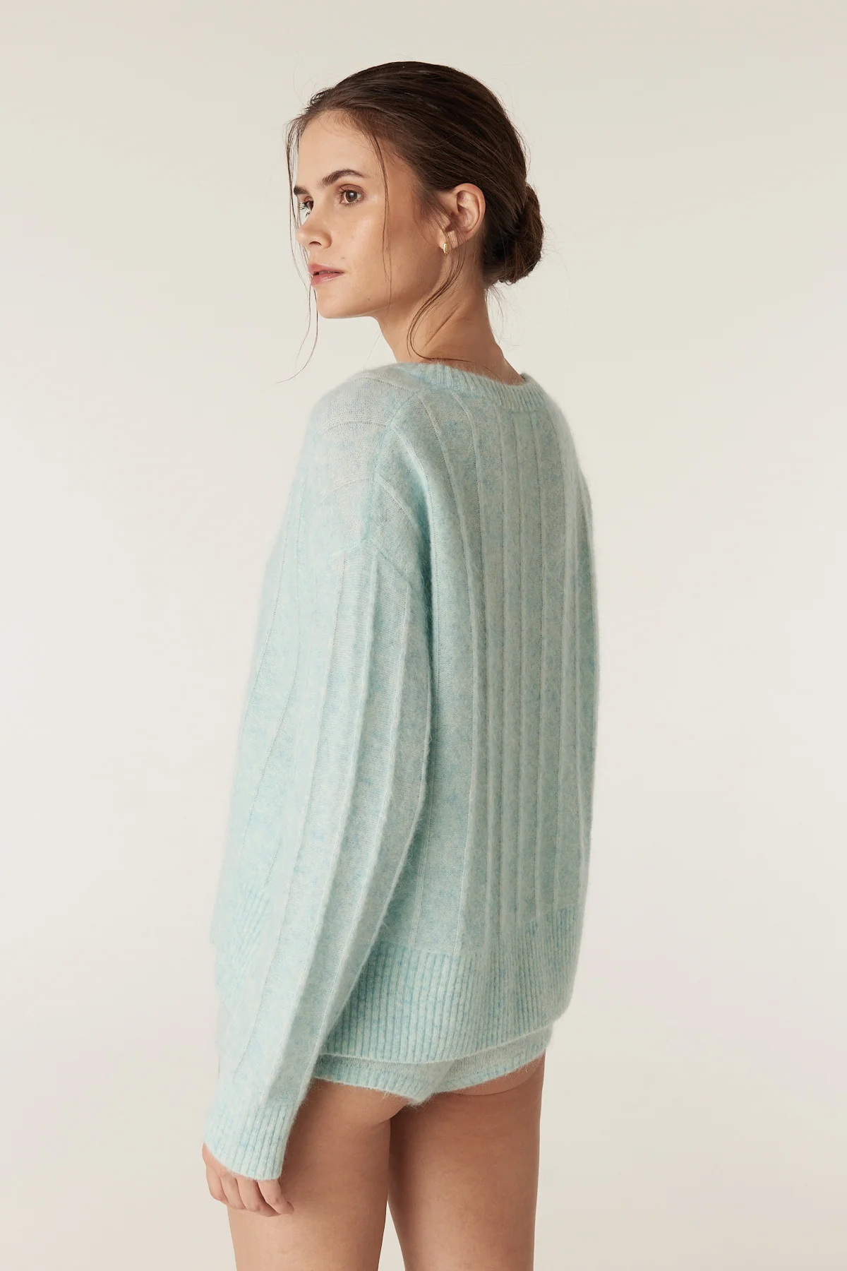 Colour Me Mohair Wool Mini Short - Azure - Image 3