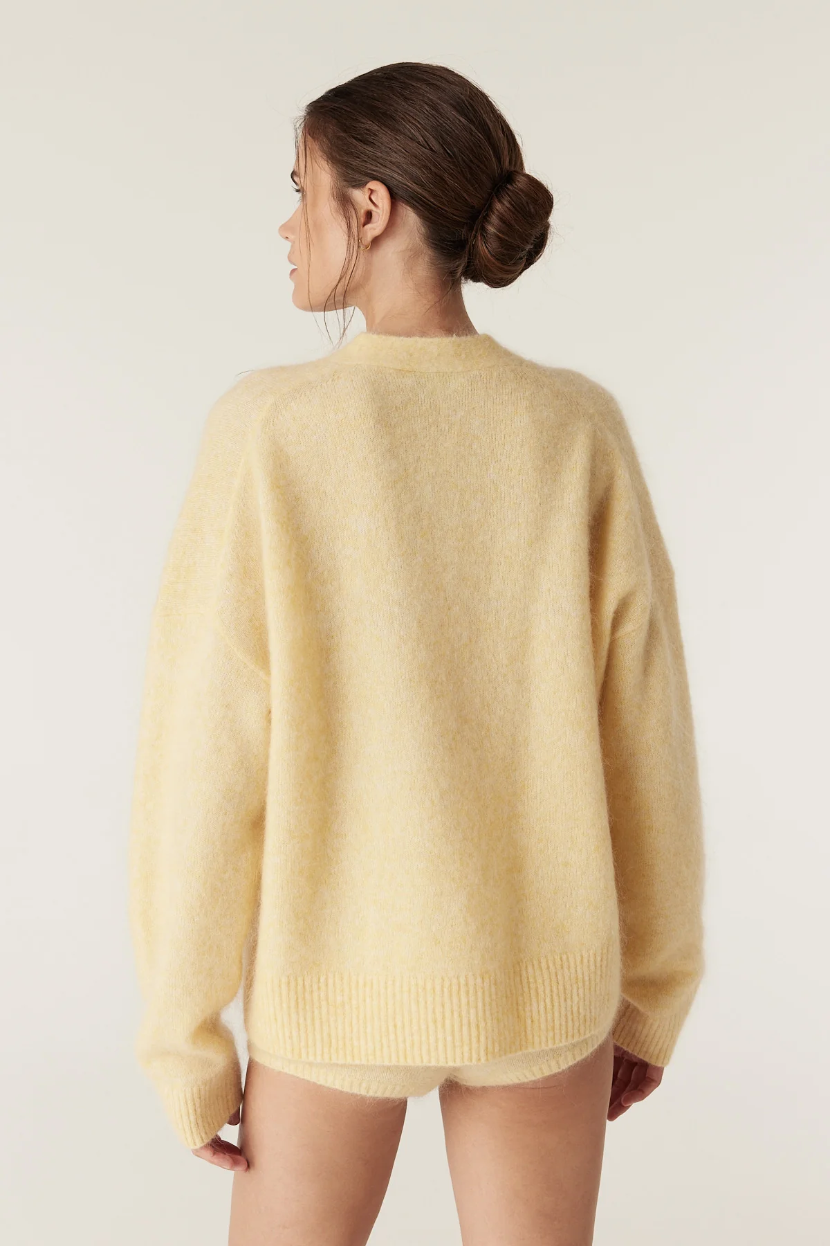 Colour Me Mohair Wool V-Neck Jumper - Butter - Image 6