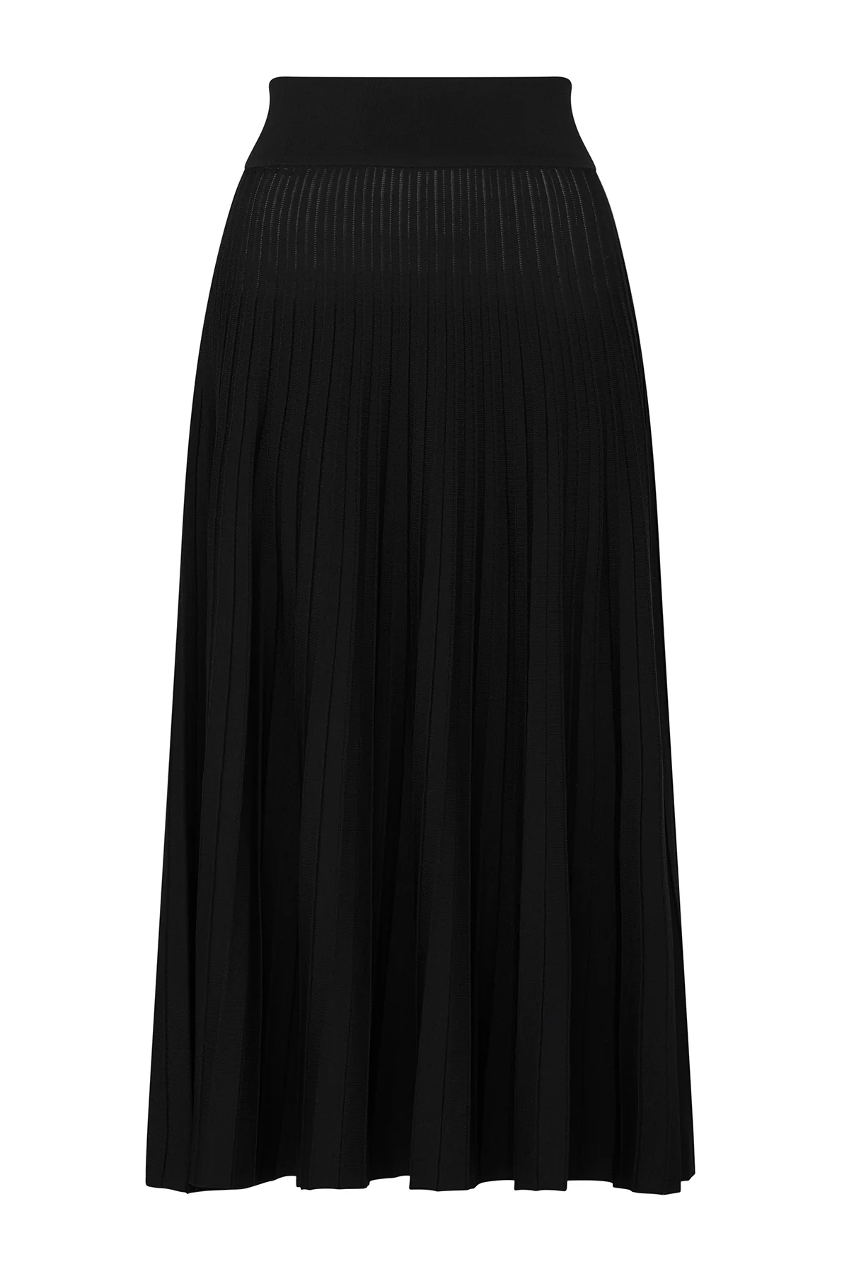 Crepe Pleat Skirt - Black - Image 2