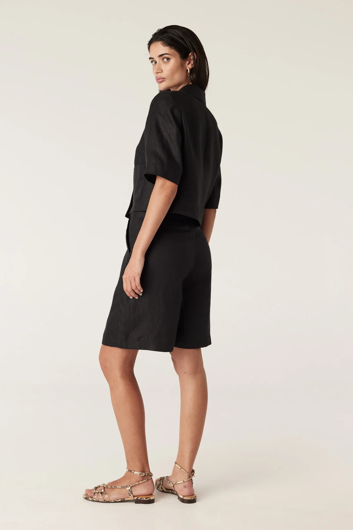 Elm Linen Blazer - Black - Image 6