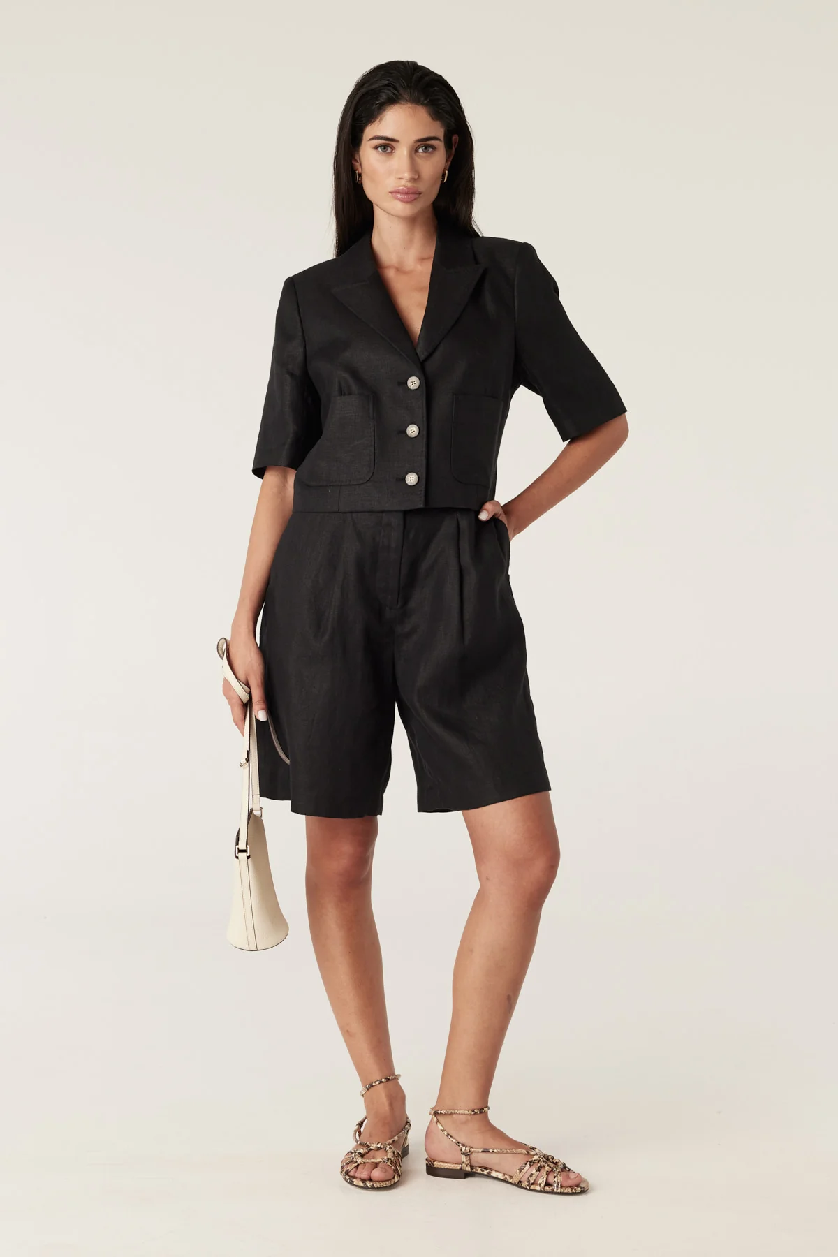 Elm Linen Blazer - Black - Image 8