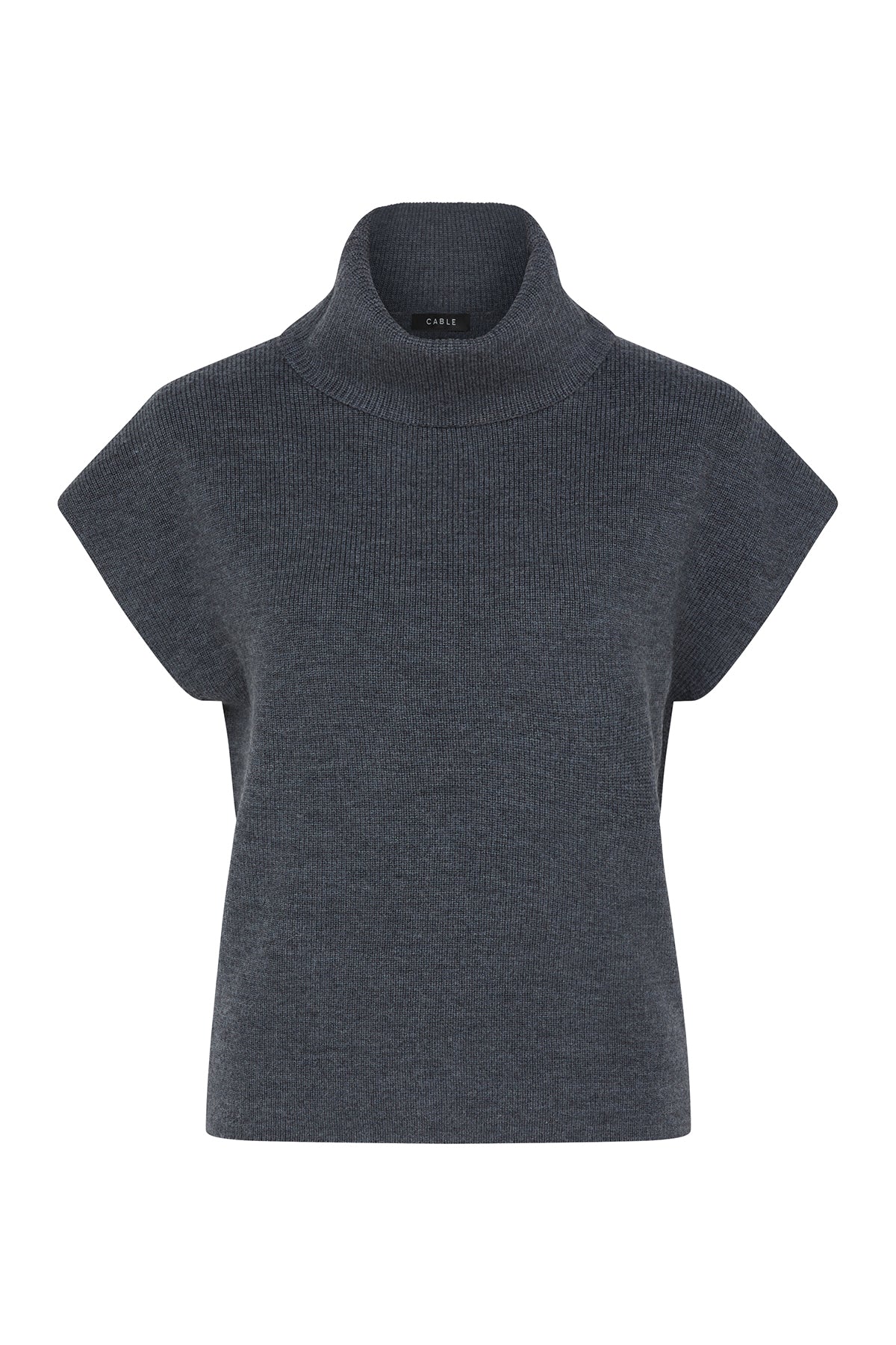 Eloise Merino Wool Knit Top - Charcoal - Image 2
