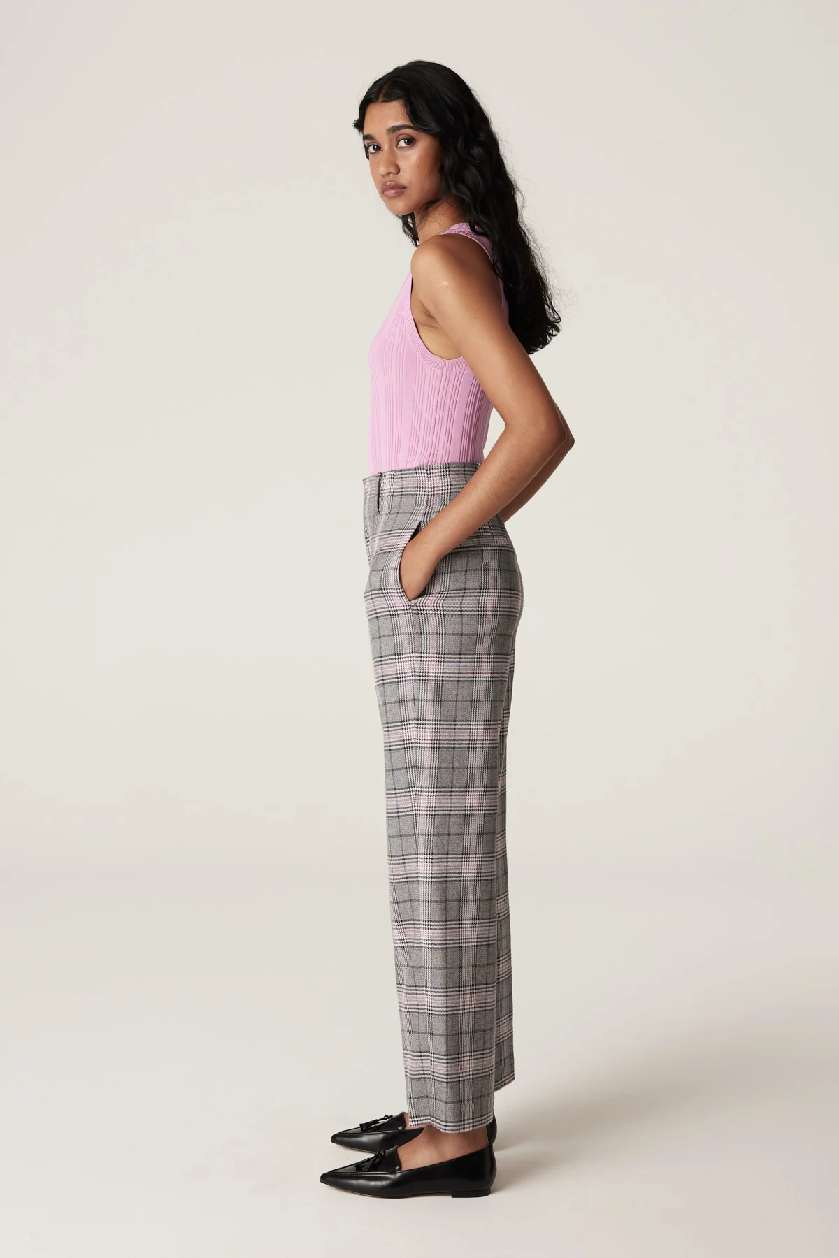 Elton Check Pant - Pink Check - Image 4