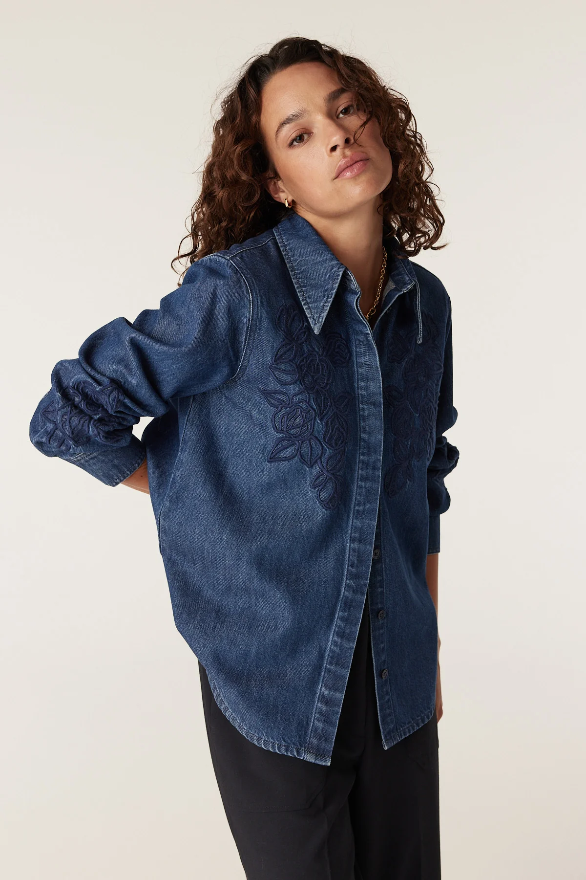 Essie Denim Shirt - Indigo - Image 7