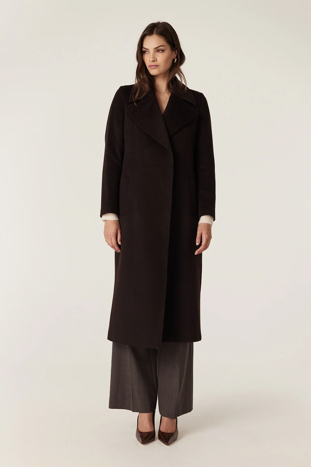 Evans Wool Coat - Espresso - Image 10