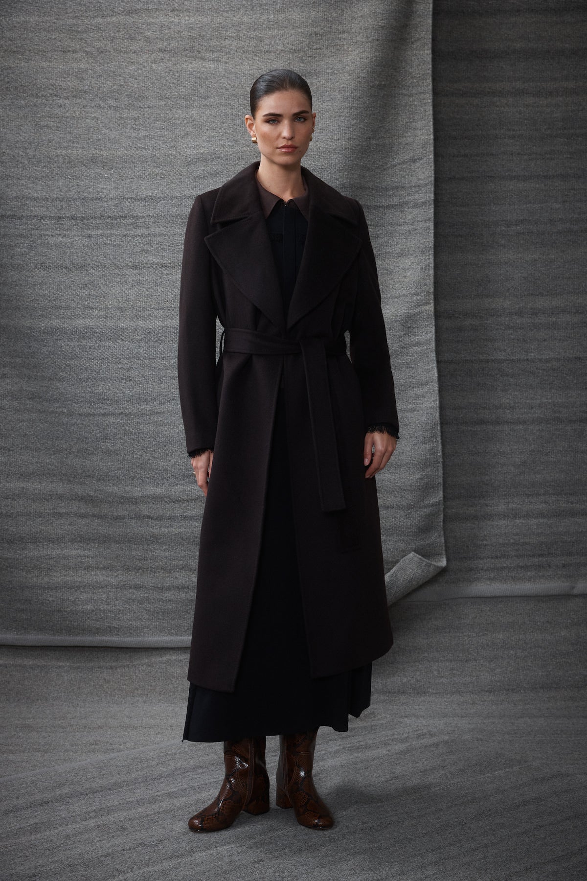 Evans Wool Coat - Espresso - Image 3