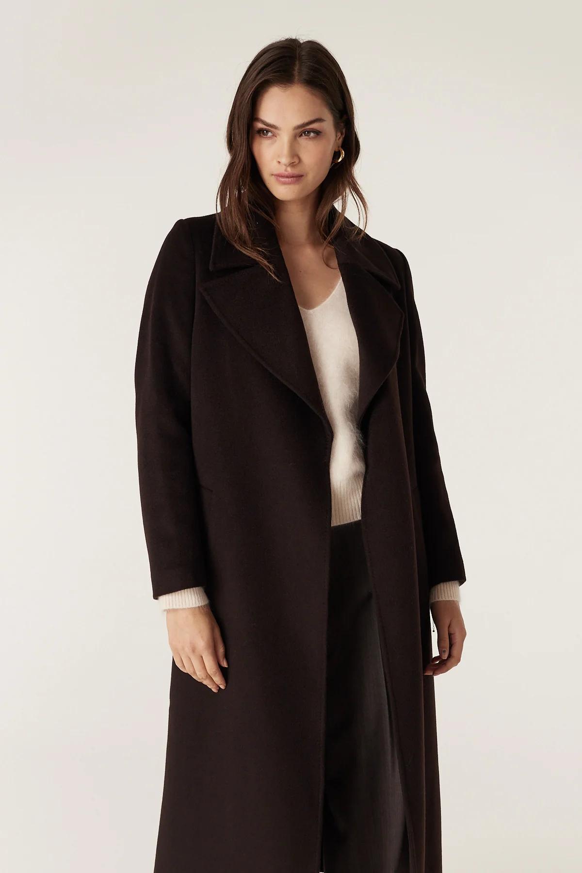 Evans Wool Coat - Espresso - Image 5