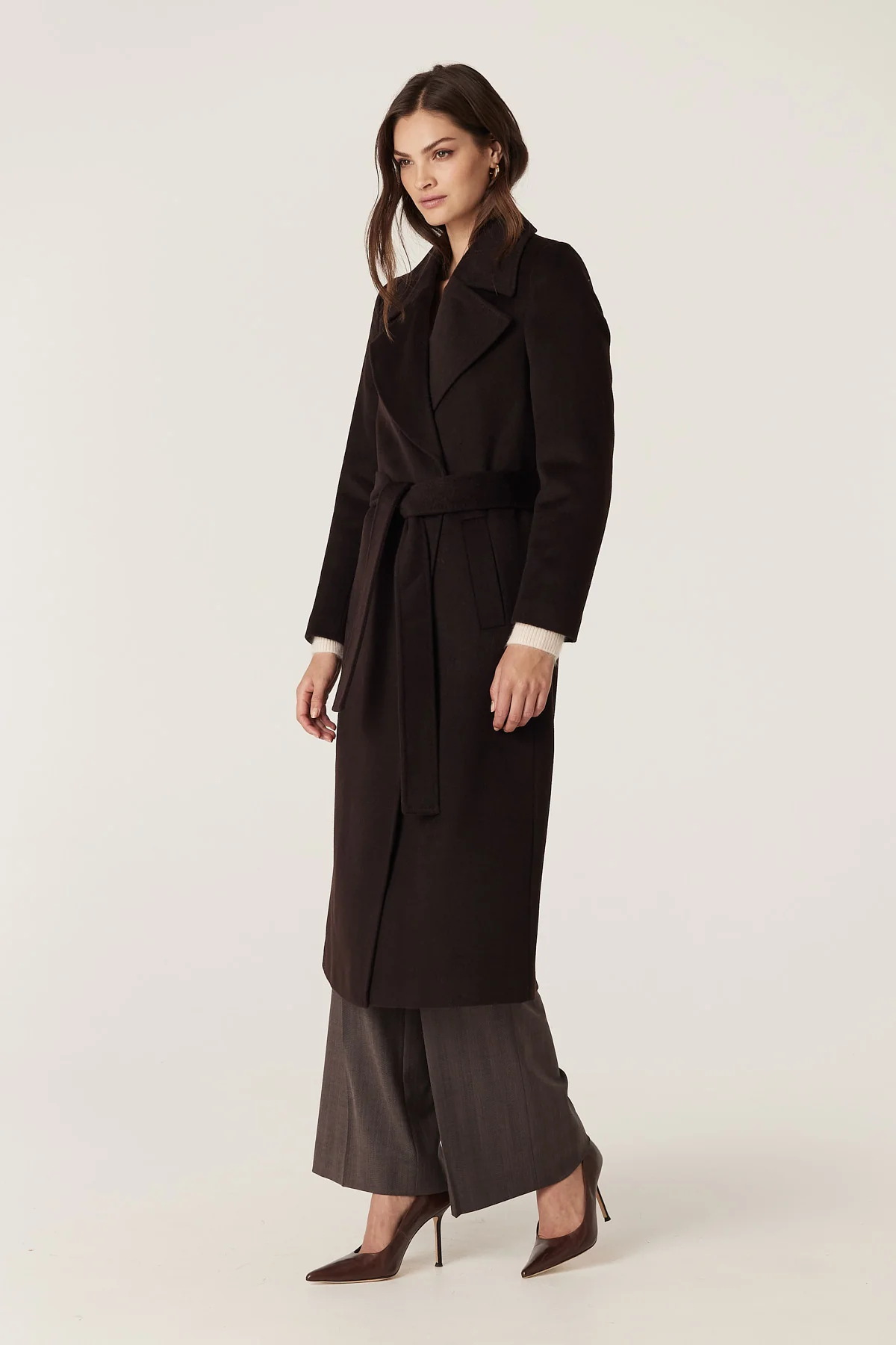 Evans Wool Coat - Espresso - Image 6
